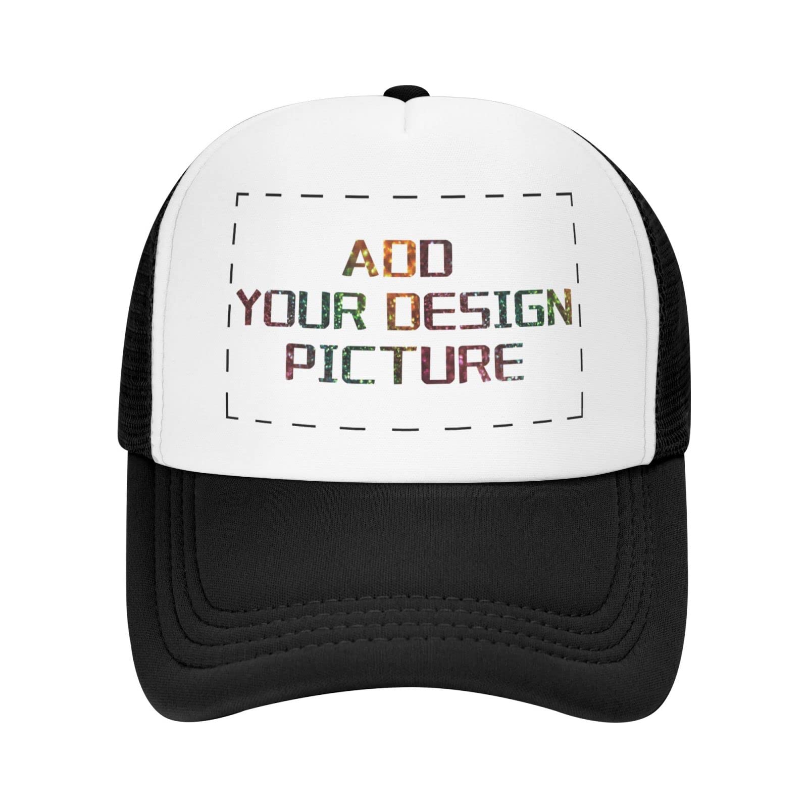 Custom Trucker Hats for Men & Women - Personalized Photo Baseball Caps - Design Your Own Hat - Black - Perfect for Sports, Outdoor Activities & Fashion Accessories