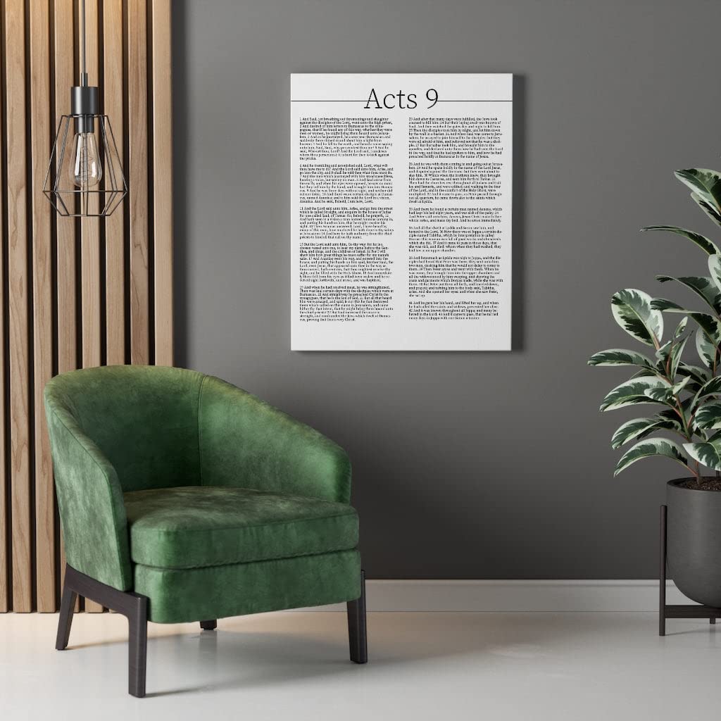 Bible Art Canvas - The Conversion of Saul Acts 9 Christian Wall Art | Ready to Hang Unframed Scripture Verse Gift for Home & Church Decor