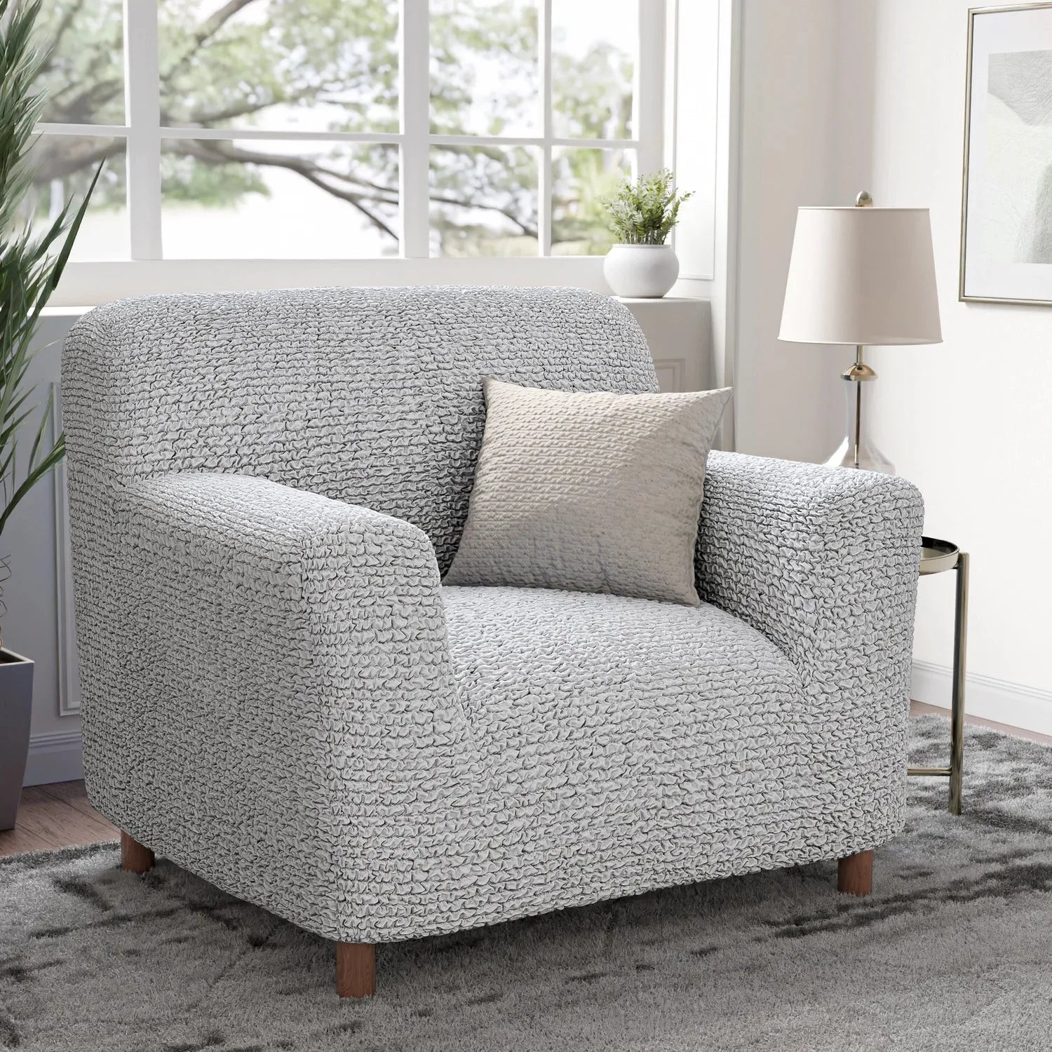 Microfiber Armchair Slipcover - Stretchable Furniture Protector for Living Room, Bedroom & Office - Easy Washable Sofa Cover for Pets & Kids