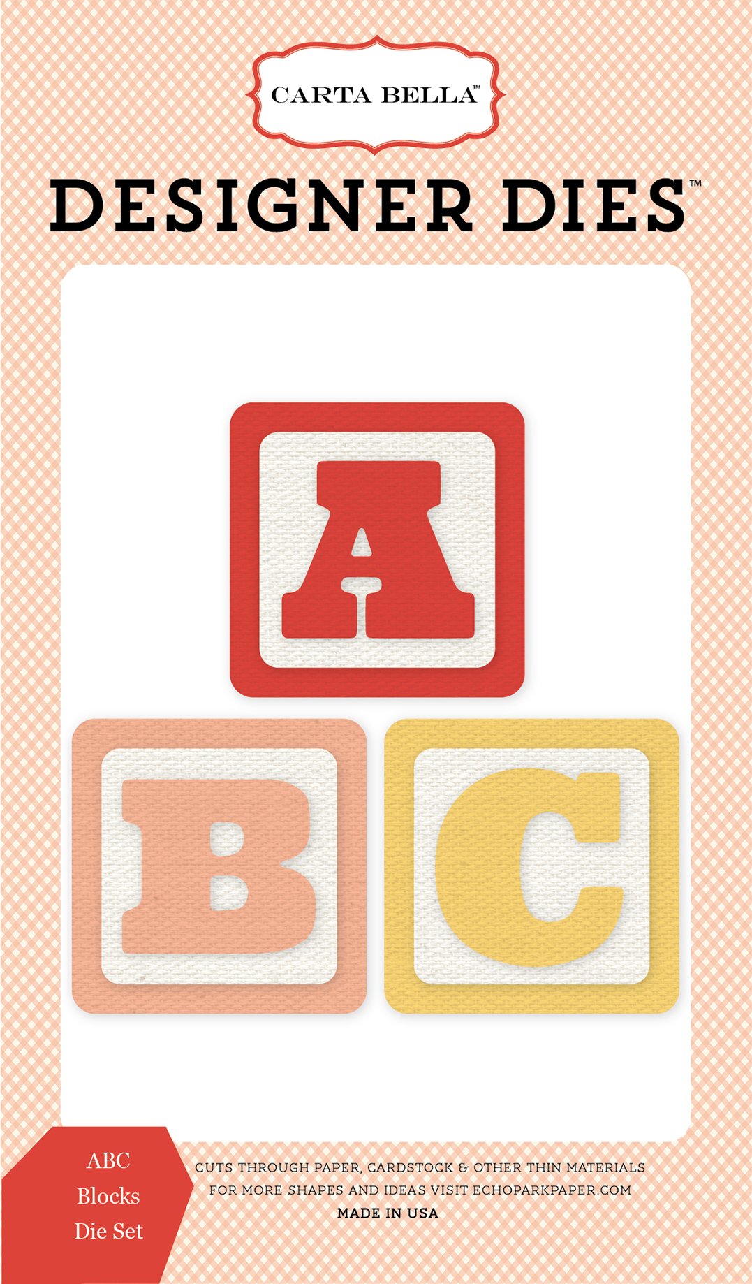 Carta Bella Paper Company ABC Blocks Die Set - Scrapbooking, Card Making, DIY Crafts for Home Decor & Personalized Gifts