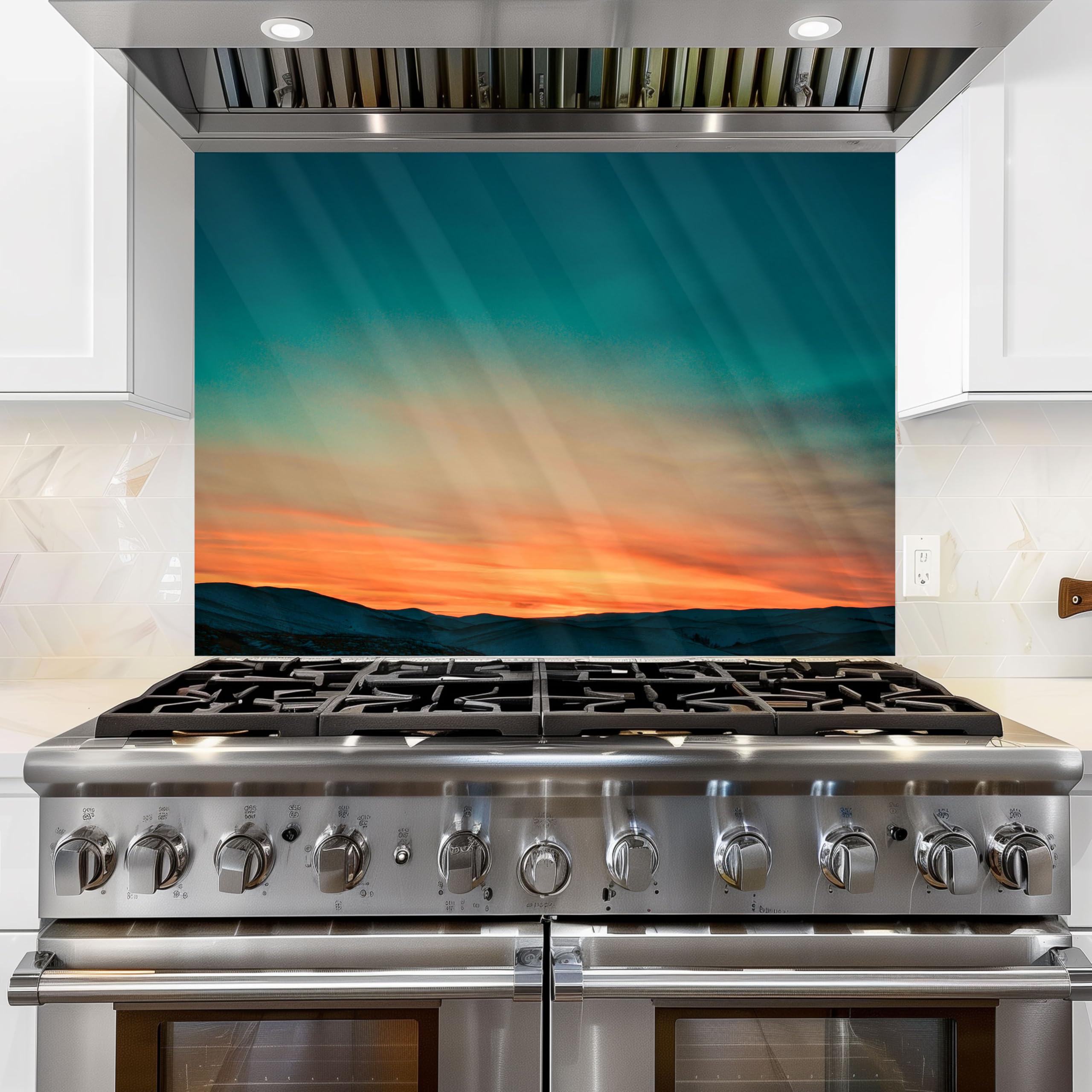 Heat Resistant Tempered Glass Kitchen Backsplash - Peel and Stick Stove Backsplash for Easy Cleaning | Perfect for Modern Kitchens, DIY Home Renovation & Apartment Upgrades