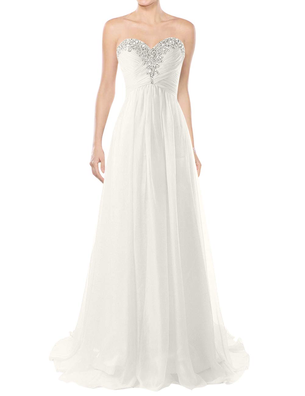 JAEDEN Strapless Sweetheart Chiffon Wedding Dress - Elegant Beach Bridal Gown for Outdoor Ceremonies & Romantic Photoshoots