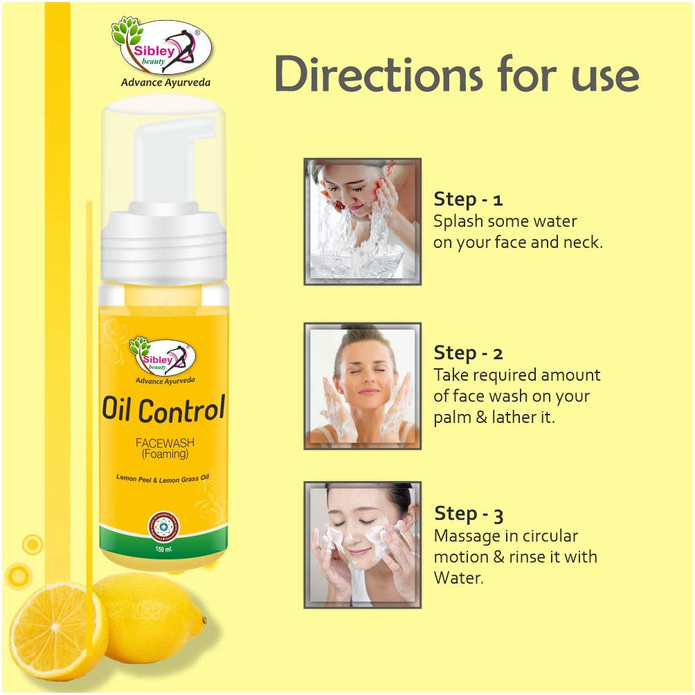 Sibley Oil Control Foaming Face Wash & Haldi Chandan Whitening Facial Cream Set - 150ml + 50gm for Men & Women - Acne Treatment & Brightening Skincare Routine - Daily Use for Oily & Dull Skin