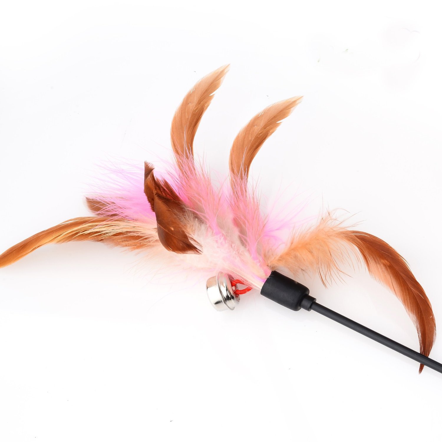 Interactive Cat Feather Teaser Toy Wand with Suction Cup & Replaceable Toys - Fun Exercise for Indoor Cats to Play Chase - Perfect for Playtime & Bonding (Colorful - Version 2)