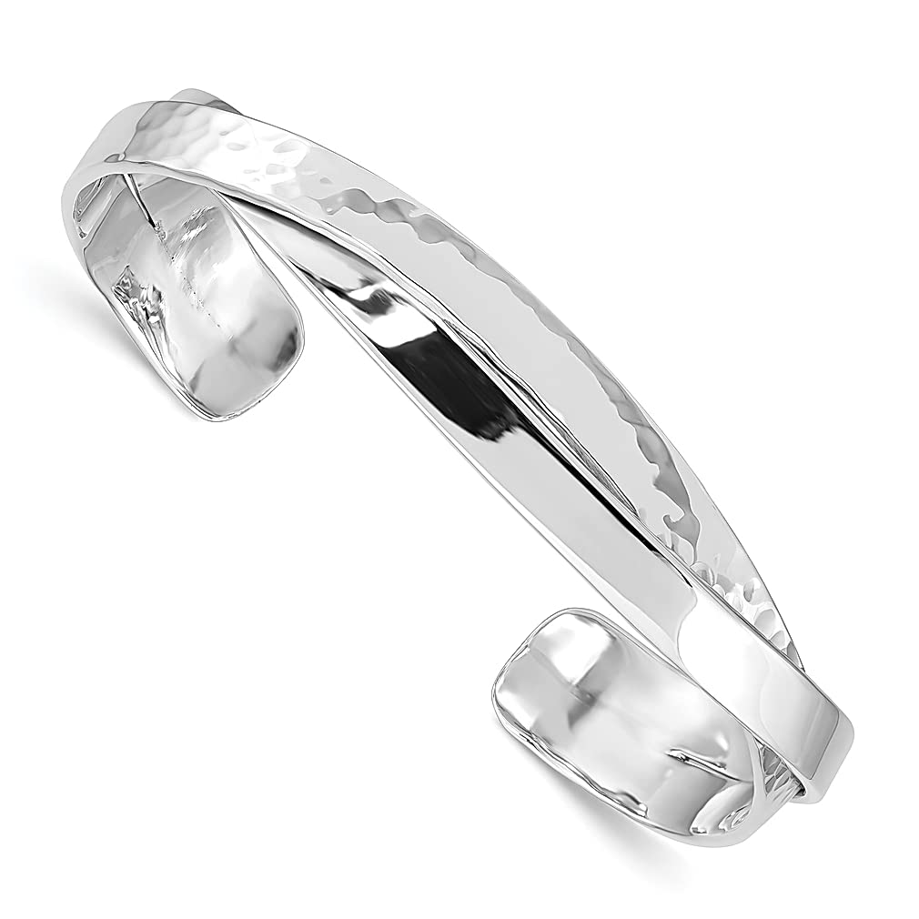 925 Sterling Silver 6mm Hammered Bangle Bracelet - Expandable & Stackable Cuff for Women | Elegant Fine Jewelry Gift for Her | Perfect for Daily Wear, Stacking & Special Occasions