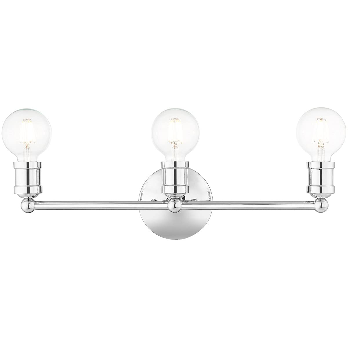 Livex Lighting 16713-05 3-Light Polished Chrome Bathroom Vanity Light Fixture - Perfect for Modern Bathroom Decor & Makeup Lighting