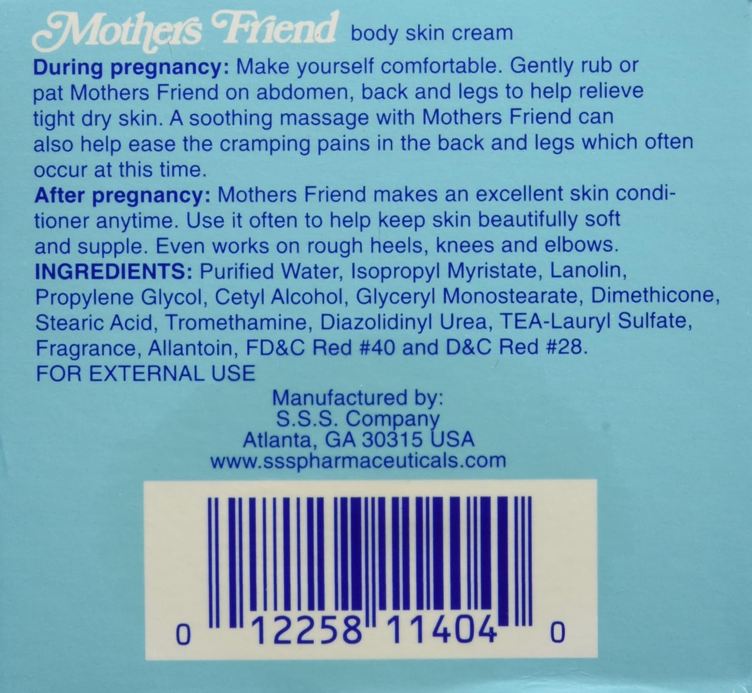 Mothers Friend Body Skin Cream 4 oz (Pack of 9) - Hydrating & Nourishing Moisturizer for Dry Skin - Perfect for Pregnancy, Postpartum & Daily Skincare Routine