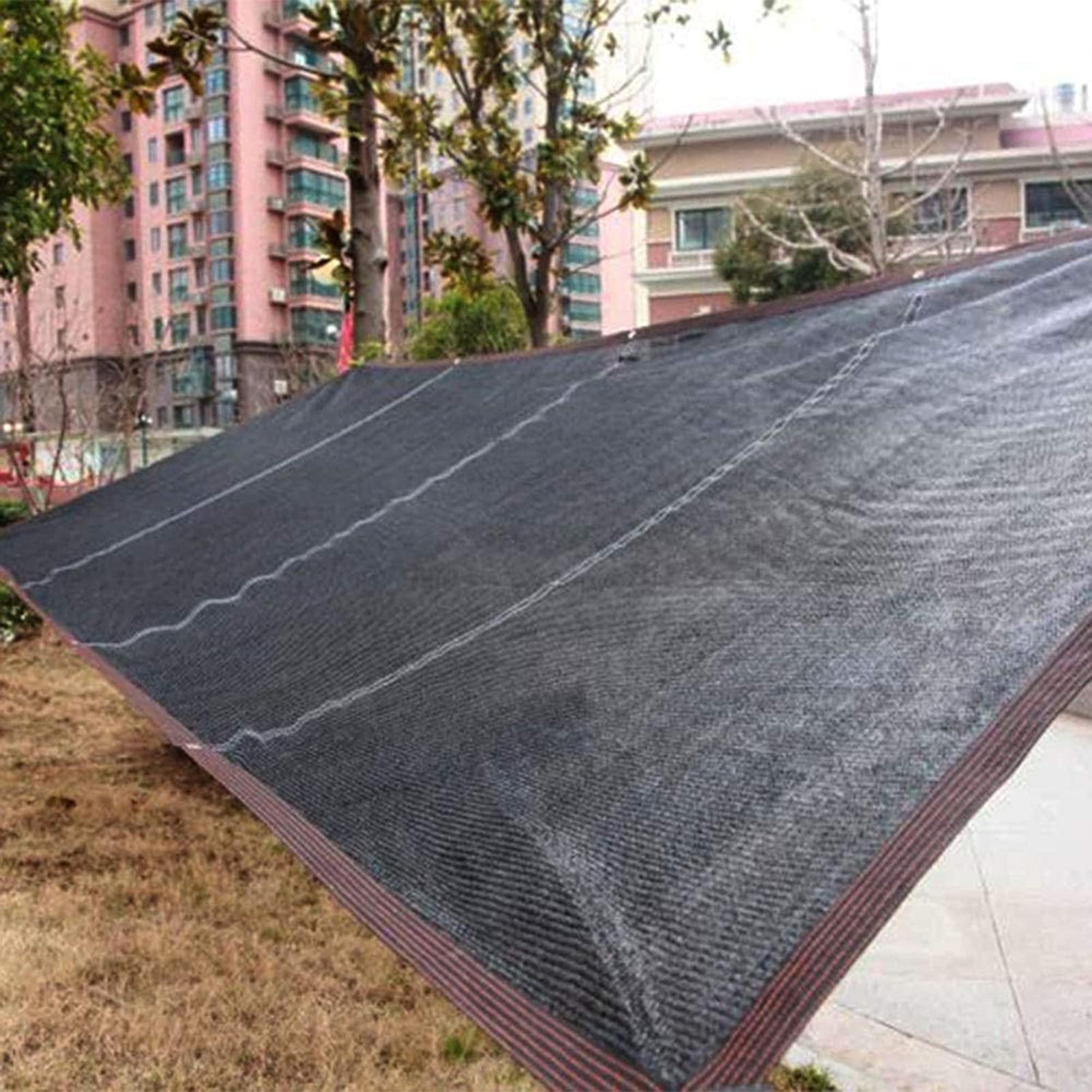 16x20ft 90% Sunblock Shade Cloth - Black UV Resistant Mesh Net Tarp with Reinforced Taped Edges & Grommets - Outdoor Shade Screen for Greenhouse, Garden Plants, Patio, Pool & Backyard Sun Protection