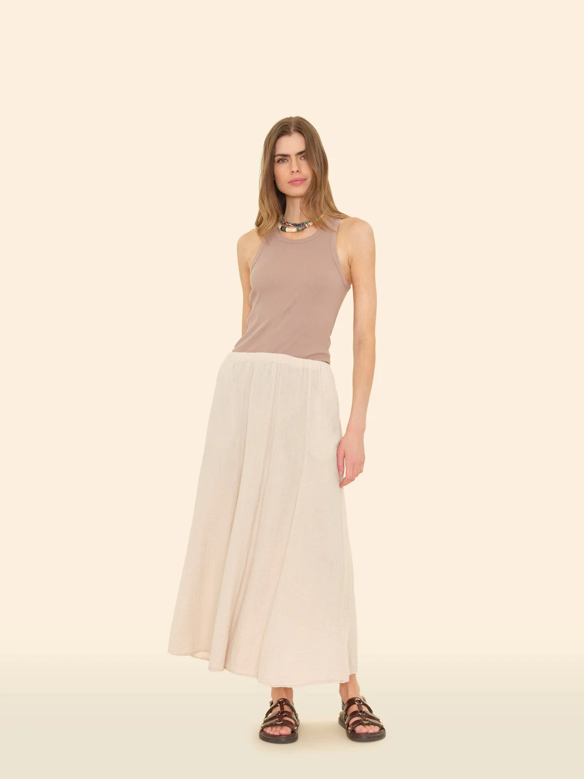 Deon Gauze Skirt for Women - Silver Slate Color | Flowy Boho Skirt for Summer, Beach, and Casual Outfits