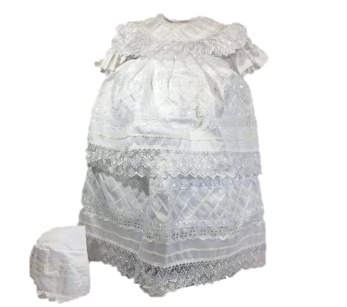 Creaciones Saray Girls Baptism Dress - White Christening Gown Set for Toddlers (Style WR2235) | Perfect for Baptism, First Communion & Special Occasions