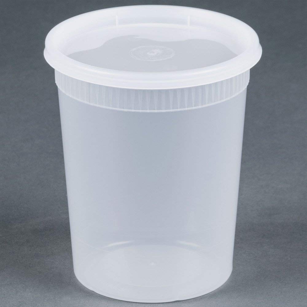 32oz Clear Disposable Food Storage Containers with Lids - 24 Pack | Leak-Proof Takeout Soup Containers for Restaurant, Catering & Meal Prep
