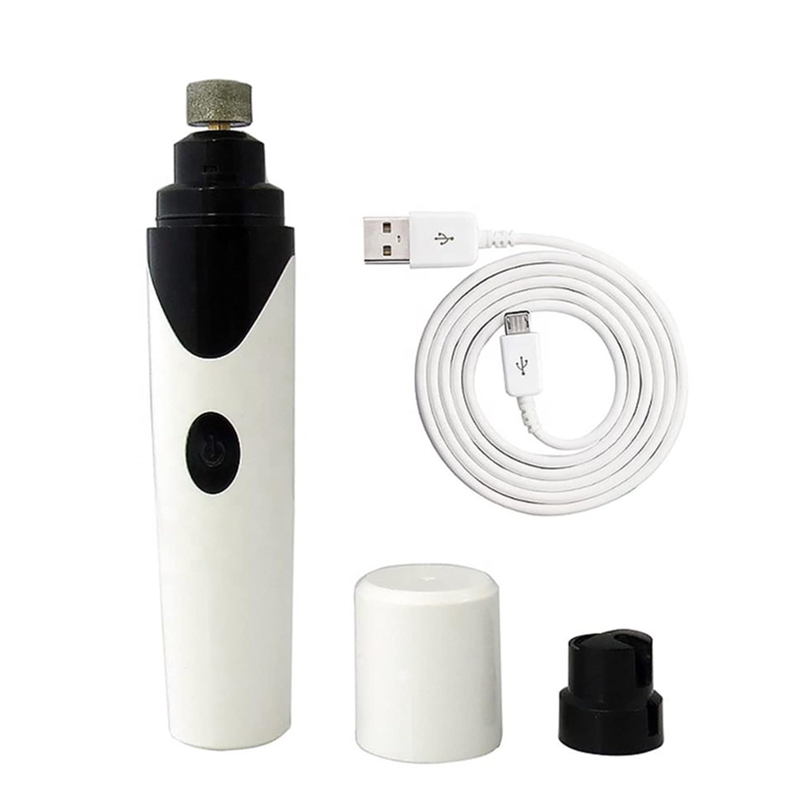LATINDAY Electric Pet Nail Clippers & Grinder - Painless Cat & Dog Nail Trimmer with Quiet Motor for Safe Grooming | White Pet Grooming Supplies for Small Animals (Perfect for Home Grooming & Professional Pet Care)