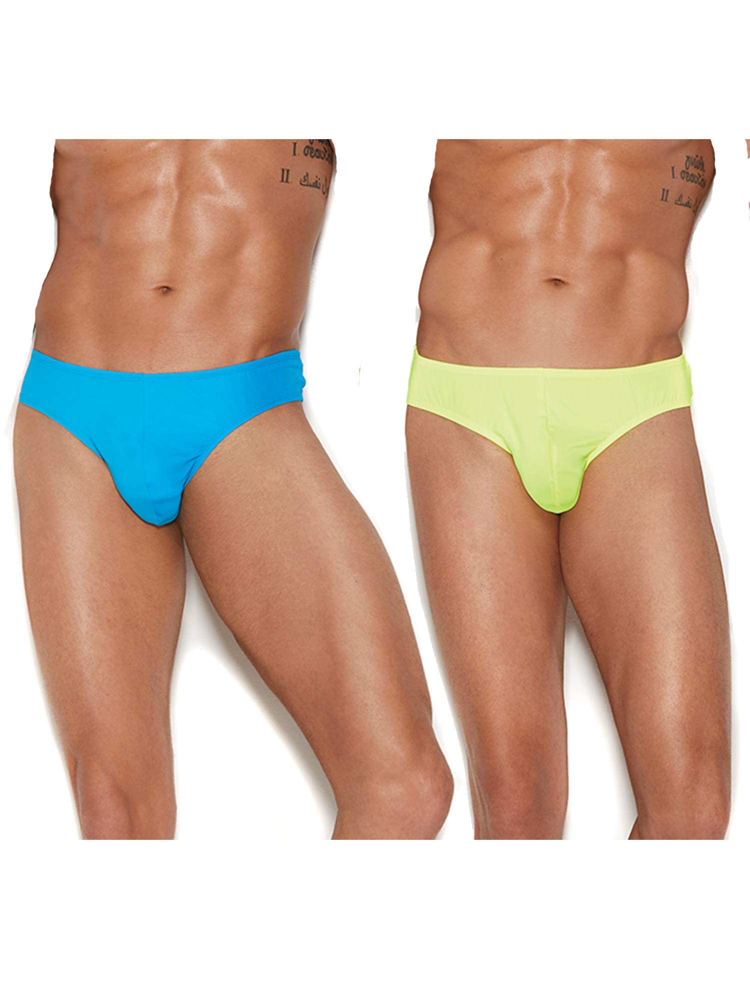 Angelique Men's Neon Thong Underwear - 2 Pack Comfortable Breathable Low Rise Briefs for Gym, Beach & Everyday Wear