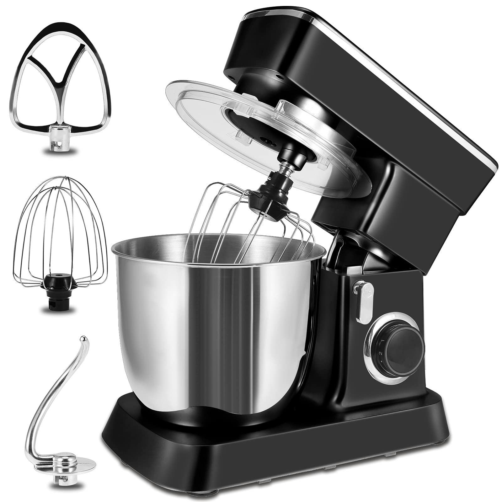 Premium 4.5L 380W Stand Mixer with 10 Speeds - Tilt-Head Food Mixer Includes Whisk, Dough Hook, Flat Beater, Egg Separator & Scraper | Professional Baking & Cooking for Home Bakers | Perfect for Cakes, Cookies, Bread & Pastry Making