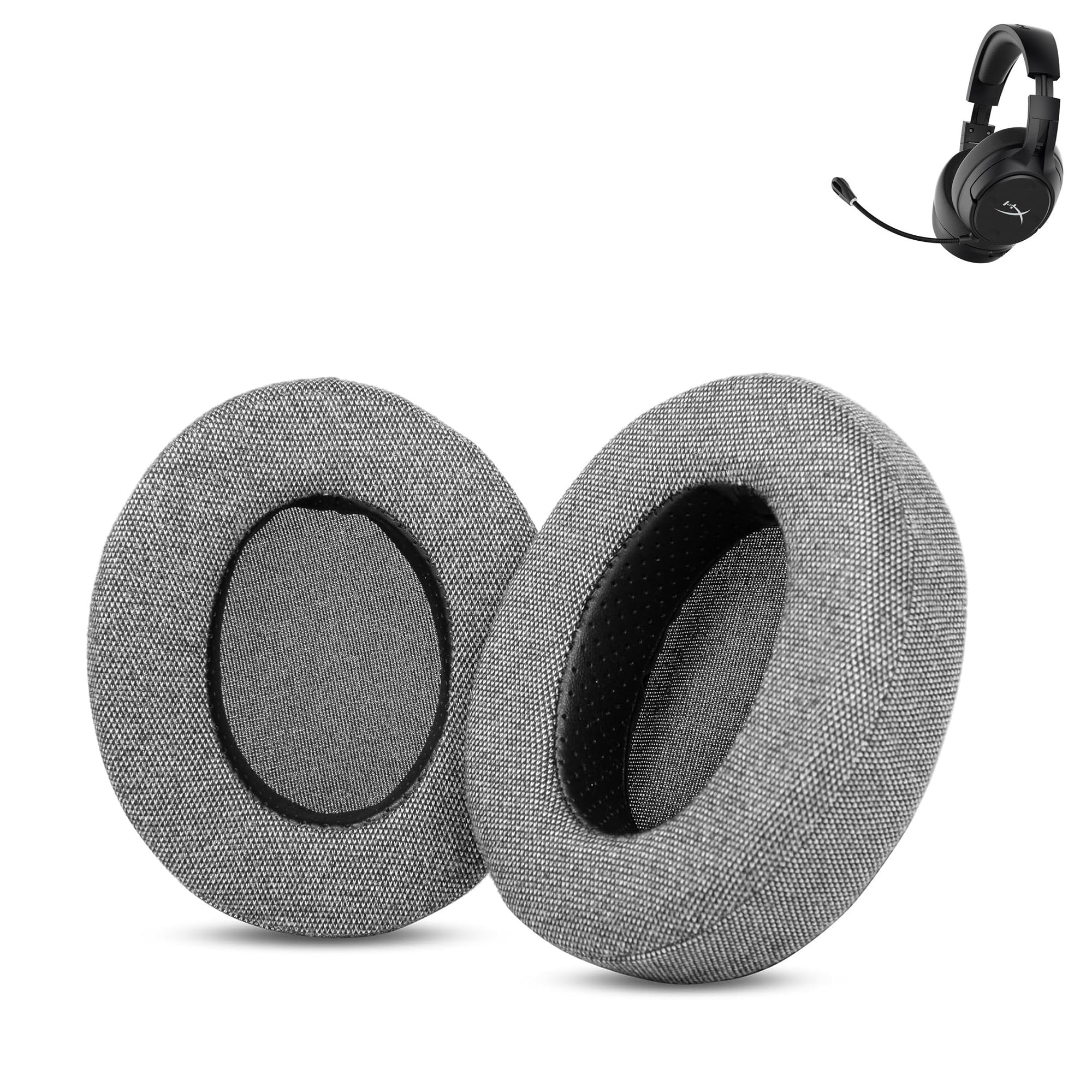 HyperX Cloud Headset Replacement Ear Cushions - Compatible with Cloud Flight S, Cloud Flight, Cloud 1/2/Pro/Alpha/Alpha S, Stinger Core & Stinger - Soft Memory Foam Earpads for Gaming, Music & Office Use