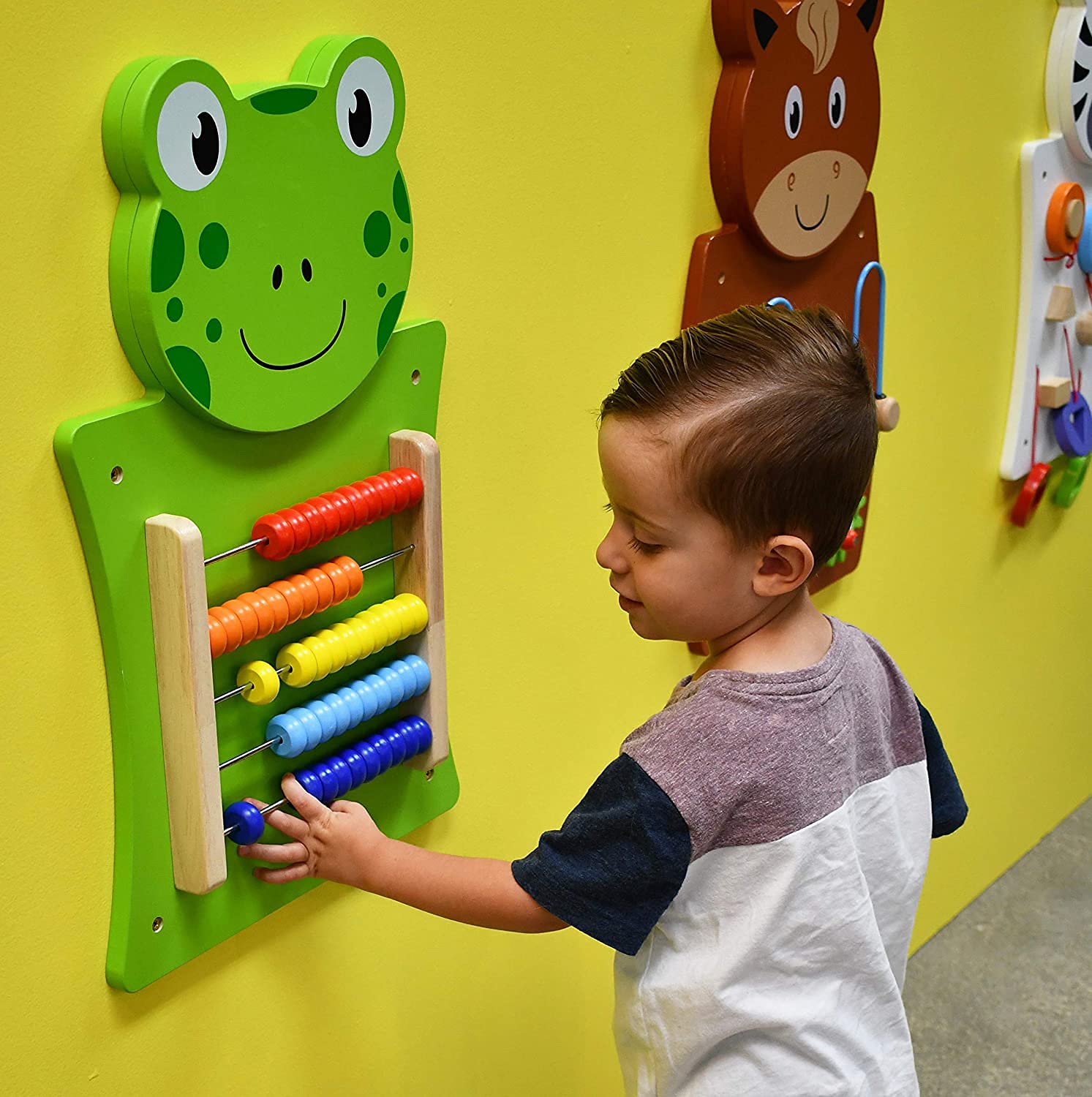 Viga Toys - 50679 - Wall Game - Abacus - Frog - Fun Educational Toy for Kids, Perfect for Preschool Learning & Playroom Decor
