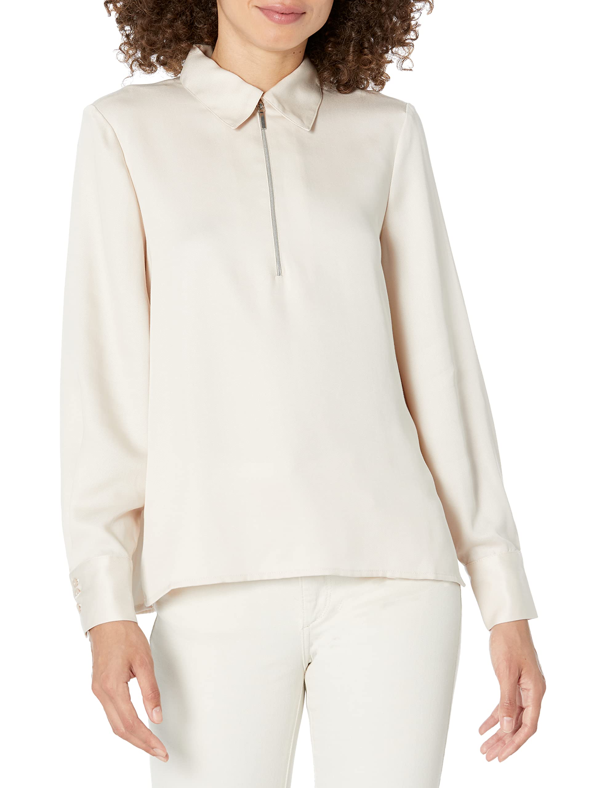 Club Monaco Women's Zip Front Shirt - Stylish Casual & Work Blouse with Front Zipper Detail | Perfect for Office Wear, Weekend Outings & Layering Outfits
