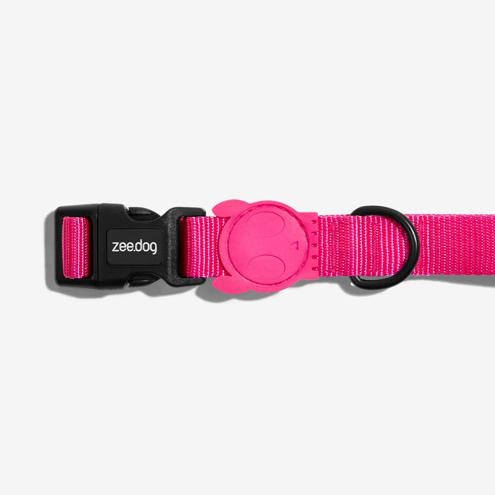 Zee.Dog Pink LED Dog Collar - Glow in The Dark, Adjustable & Waterproof for Night Walks, Safety & Fashion