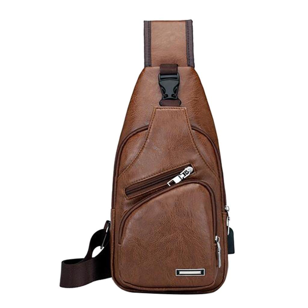 Premium Leather Sports Travel Bag - Durable Shoulder & Crossbody Bag with USB Charging Port - Perfect for Gym, Work, Travel & Outdoor Adventures
