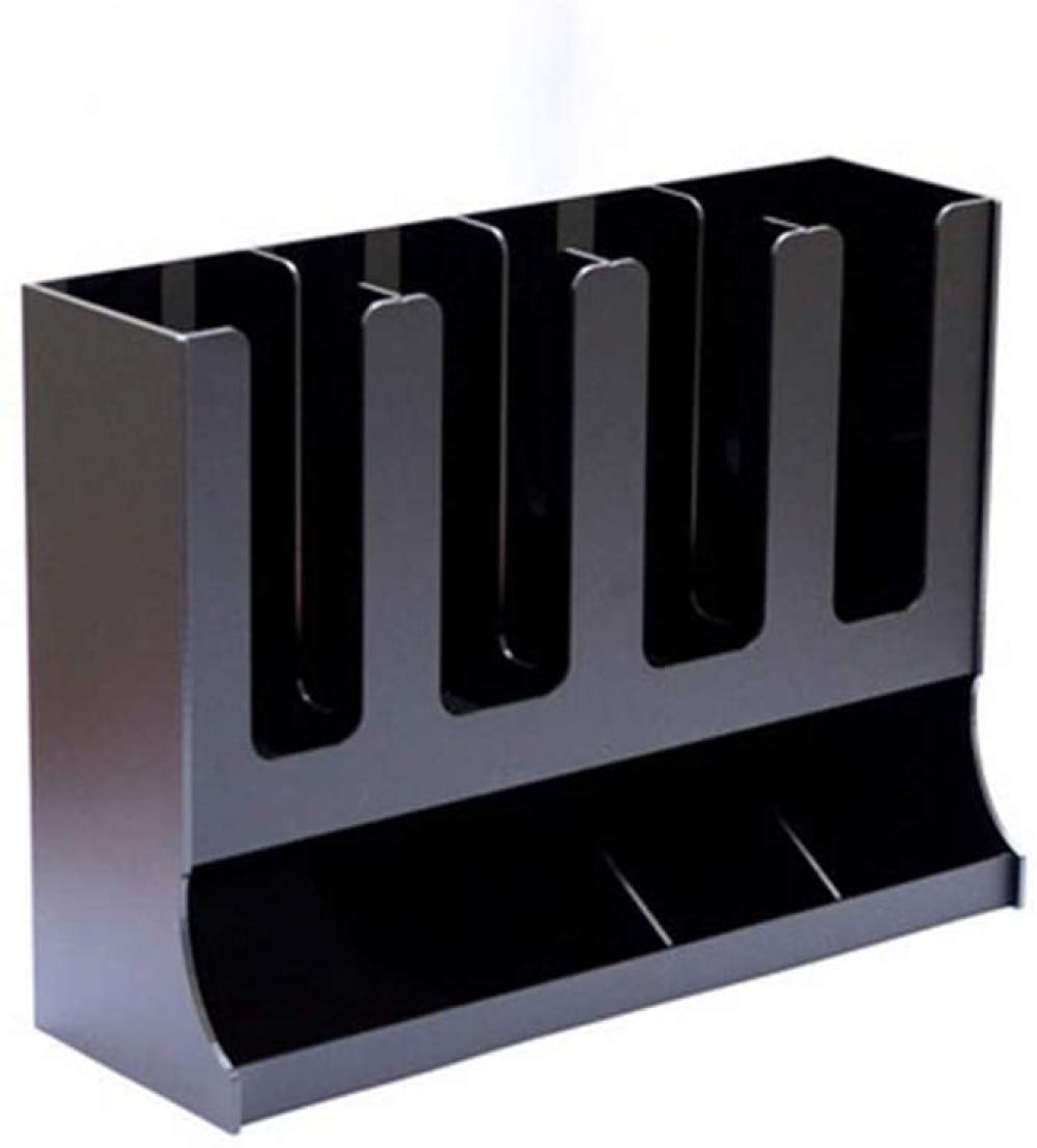 Qiuqiu Paper Cup Lid Holder - Upright Coffee Condiment & Cup Dispenser Organizer - Take-Out Cup Storage Rack for Cafe, Home, Wedding, Party, Buffet (Black) - Perfect for Coffee Shops & Event Catering