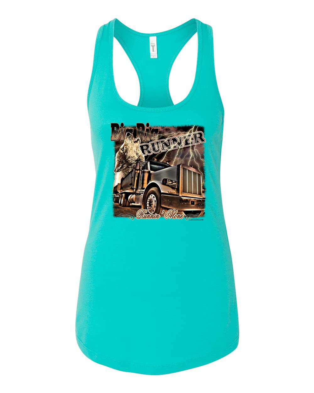 Big Rig Runner Trailer Truck Runnin Alone Cars & Trucks Women's Racerback Tank Top - Perfect for Truck Enthusiasts, Road Trips & Casual Wear