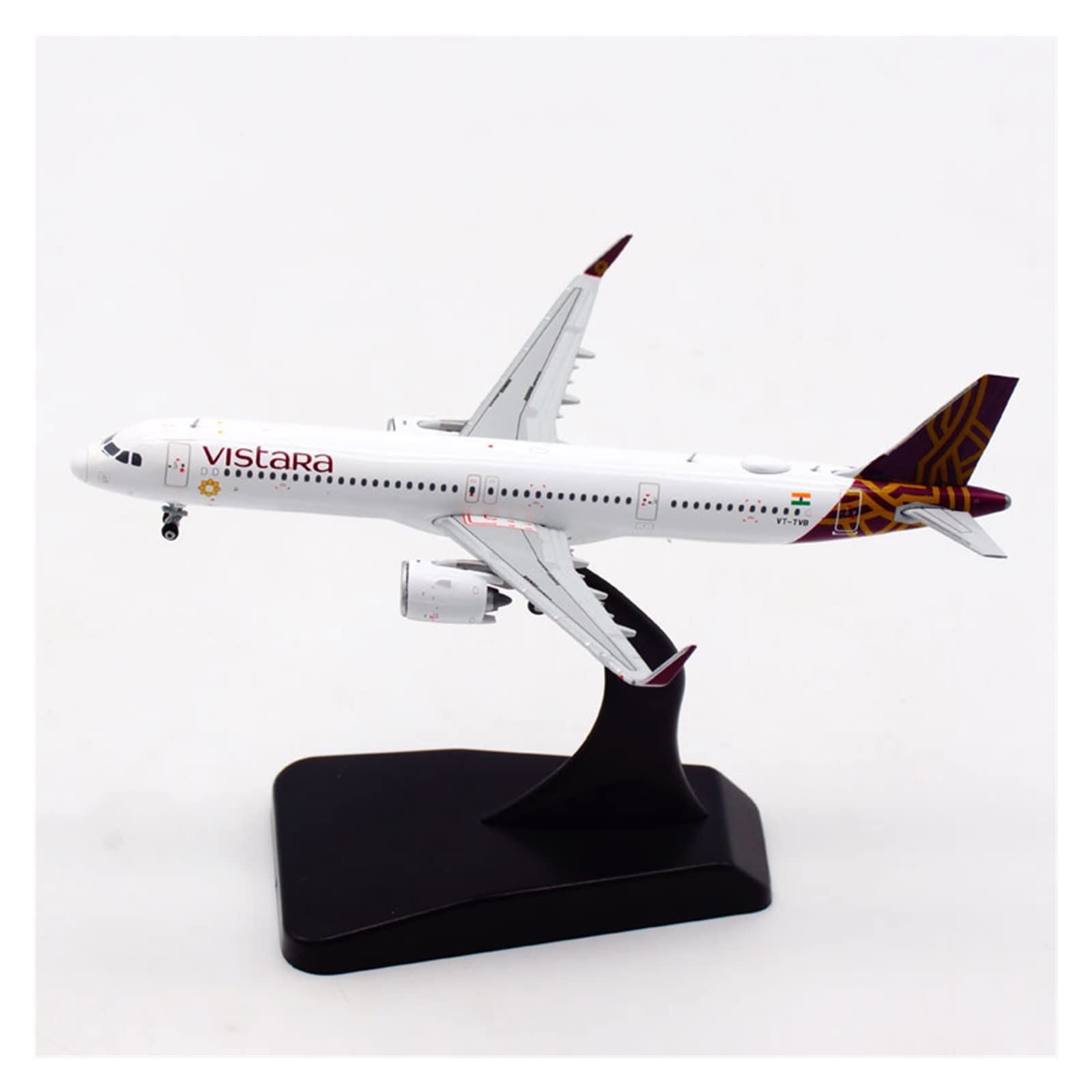1:400 Scale VISTARA Air A321 Neo VT-TVB Alloy Metal Die-Cast Airplane Model with Landing Gear Display - Perfect for Aviation Enthusiasts, Collectors, and Office/Home Decoration