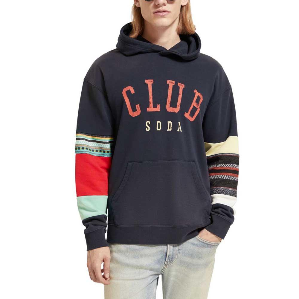 SCOTCH AND SODA Relaxed Fit Club Soda Applique Hoodie - Cozy Oversized Pullover for Men & Women | Perfect for Casual Wear, Street Style & Loungewear