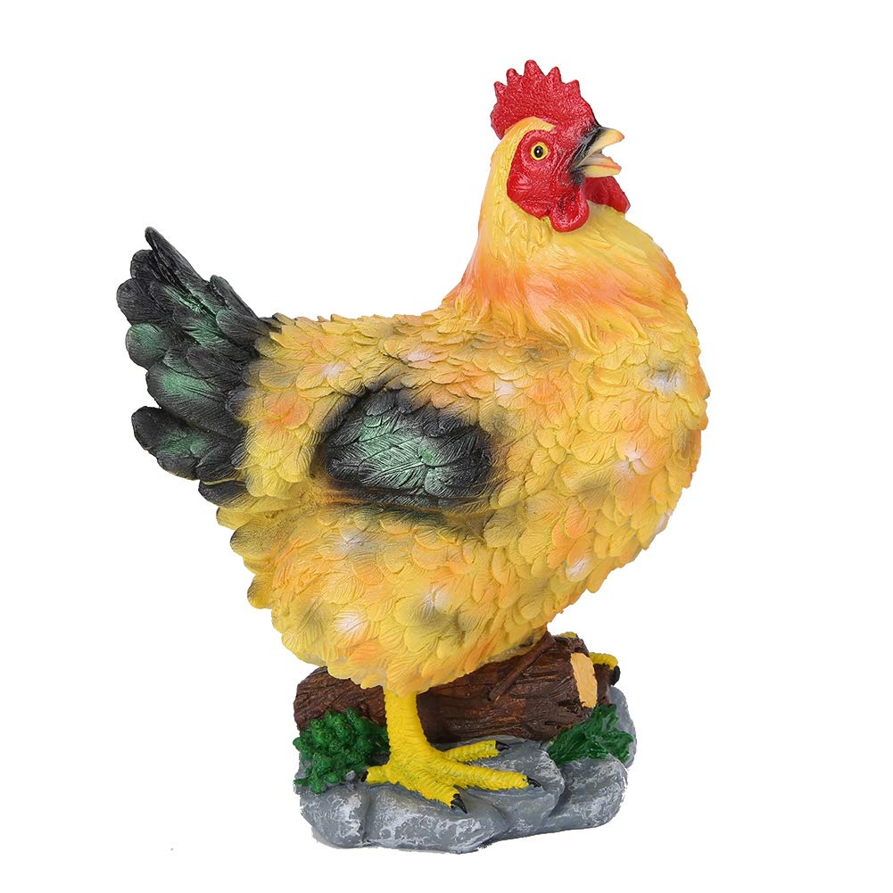 Shanbor Resin Chicken Decor - Realistic Hen Figurine for Indoor/Outdoor Garden, Lawn, Potting - Perfect for Farmhouse, Cottage, Backyard & Home Decor (#1 Hen)