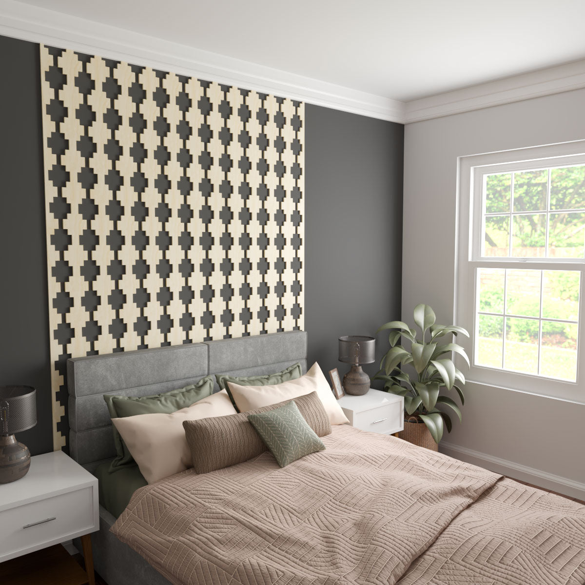 Adjustable Wood Slat Wall Kit - Modern Acoustic Panel for Home & Office Decor | DIY Room Divider & Soundproofing Solution
