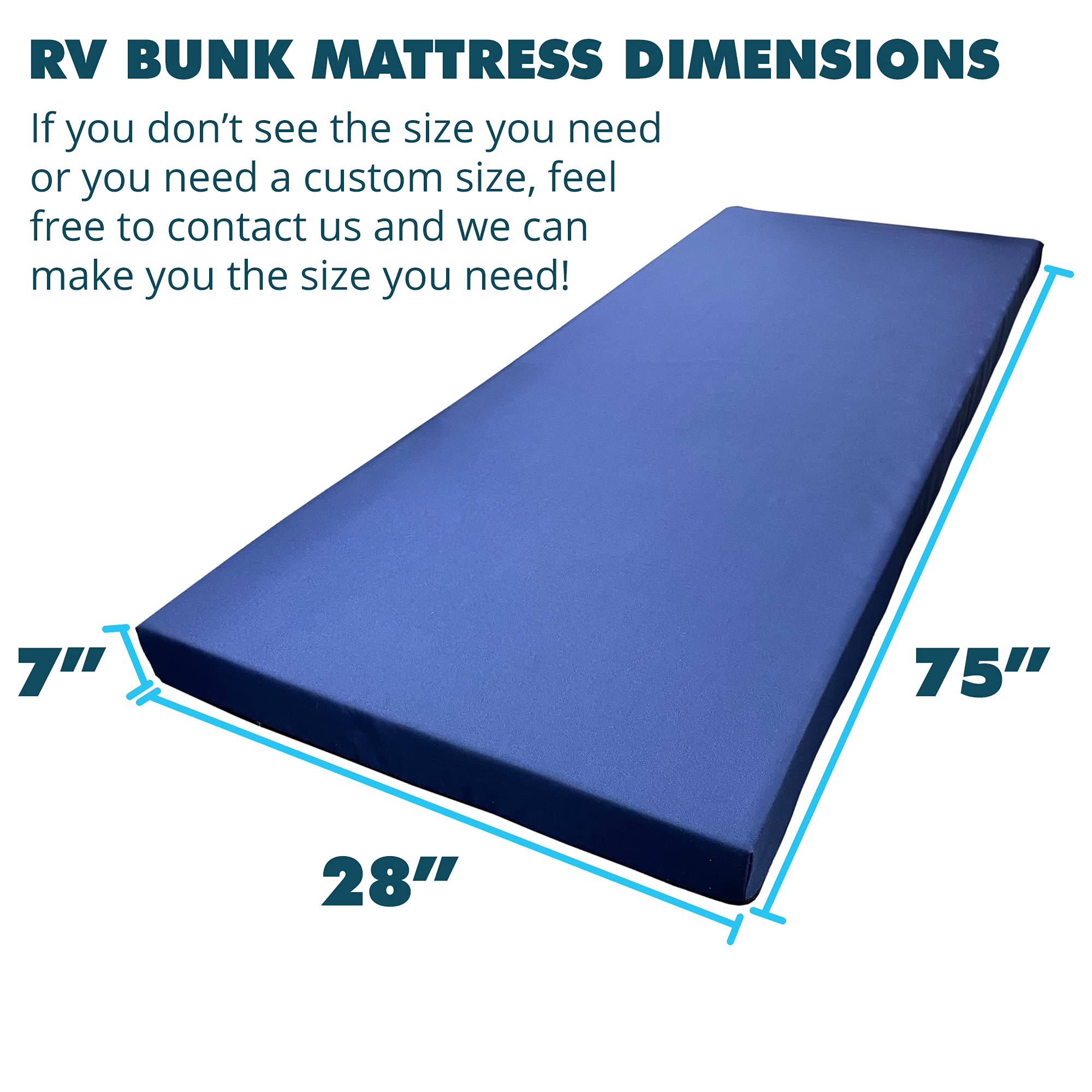 Foamma HD RV Bunk Water Resistant Mattress - Comfortable & Durable RV Bed Mattress for Camping, Travel & Outdoor Adventures