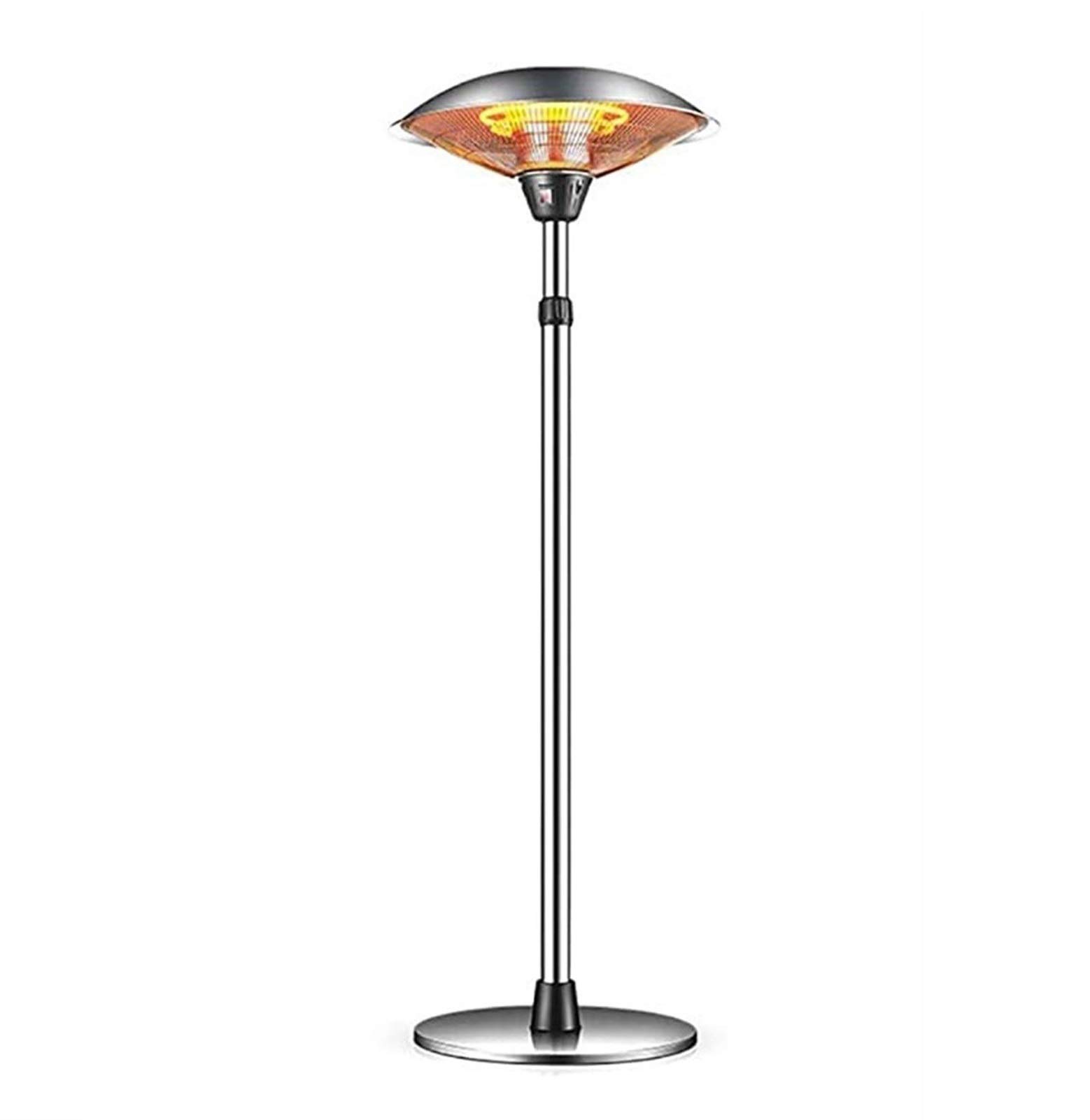 Commercial Stainless Steel Outdoor Electric Patio Heater - Waterproof Vertical Umbrella Heater for Restaurants, Cafes & Indoor/Outdoor Use