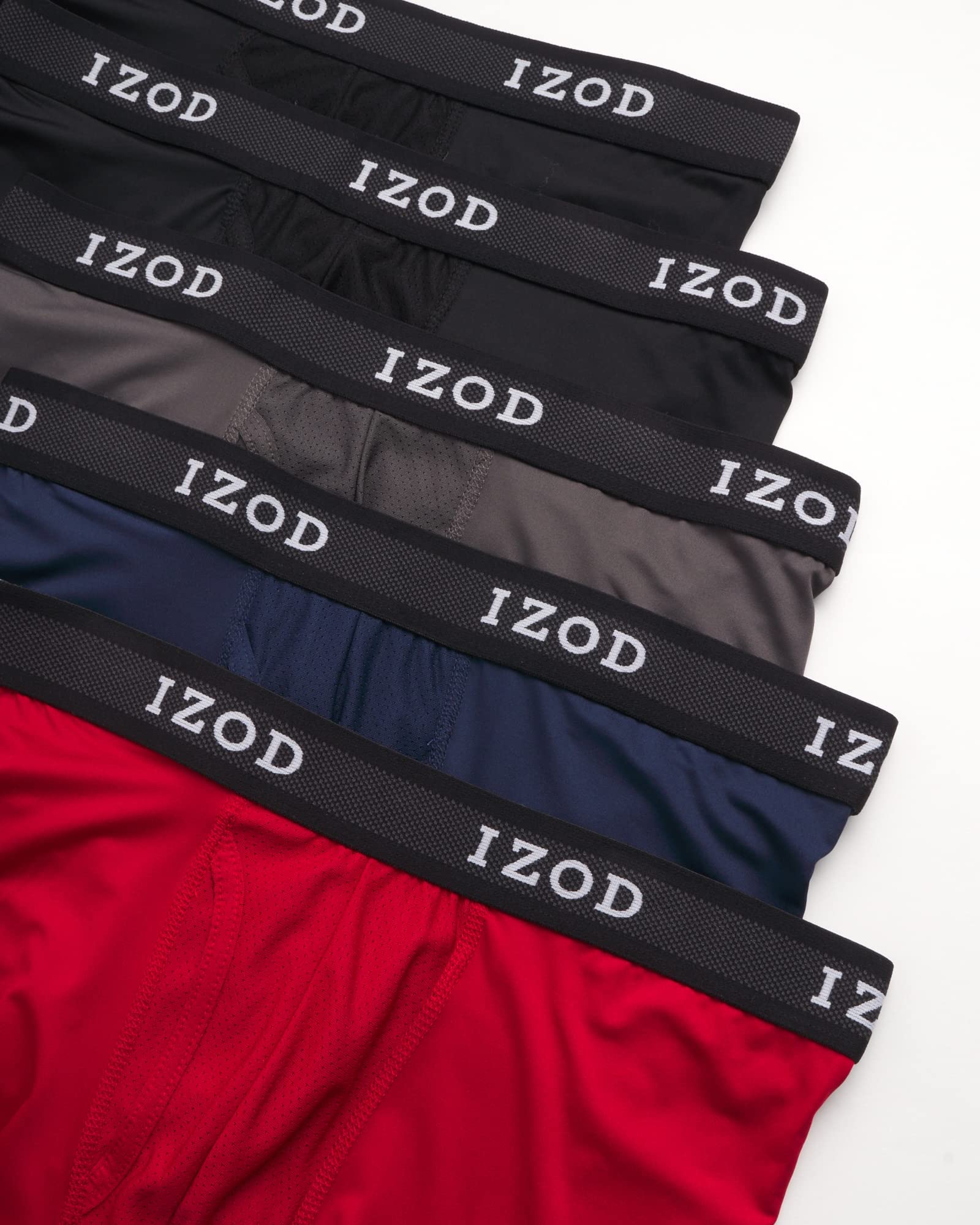 IZOD Men's Performance Boxer Briefs 5-Pack - Breathable Mesh Pouch Underwear for Active Lifestyle | Gym, Workout & Everyday Comfort