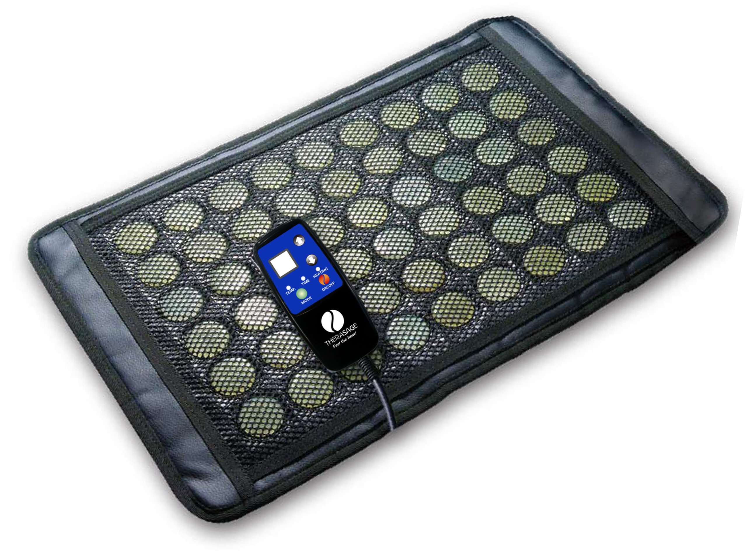 Therasage Heating Pad for Pain Relief - Small Size, Black/Grey - Portable Electric Heat Therapy for Back, Neck, Shoulder & Muscle Pain - Perfect for Home, Office & Travel Use