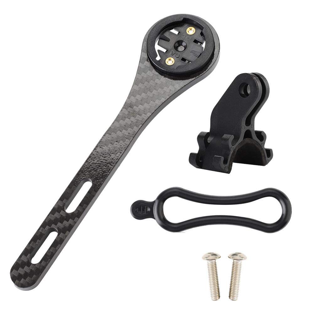 Premium Carbon Fiber Bike Computer Mount for Garmin Edge Series - Lightweight & Durable Out-Front Handlebar Holder (Black) - Perfect for Road Cycling, Mountain Biking & GPS Navigation