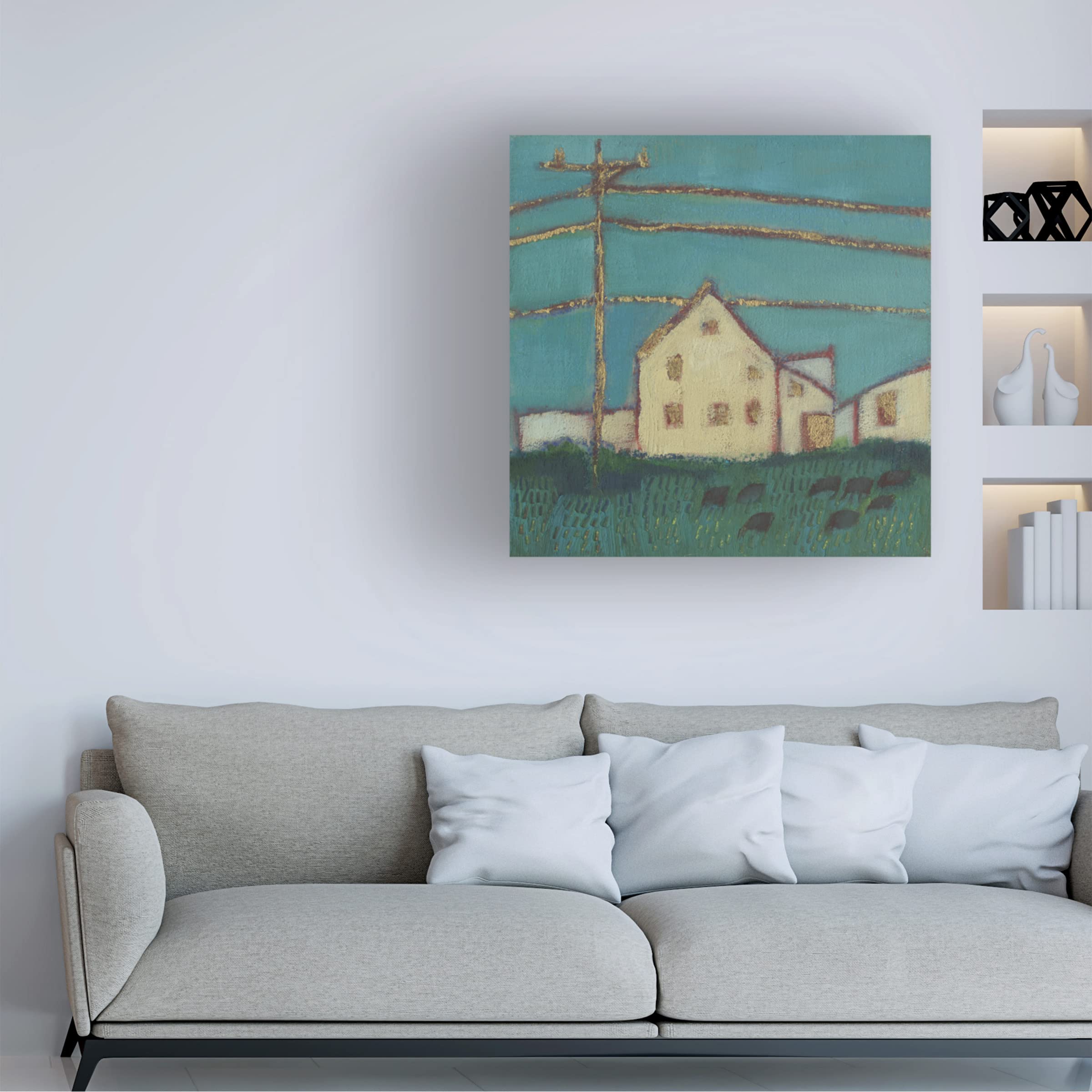 Trademark Fine Art 'Fon Barn I' Canvas Art by Sue Jachimiec - 35x35 Inch Modern Farmhouse Wall Decor - Perfect for Living Room, Bedroom & Office