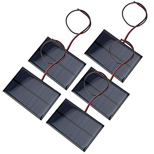5pcs High-Efficiency Solar Panel Charger - 12V/5W with High Conversion Rate for Solar Lawn Lights, Landscape Lighting & Phone Charging | Perfect for Outdoor Garden, Patio & Emergency Power Supply