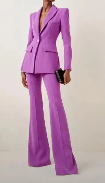 Stylish Women's Pantsuits with Flared Legs - Professional Office Wear & Formal Business Attire for Women | Perfect for Work, Interviews, and Corporate Events