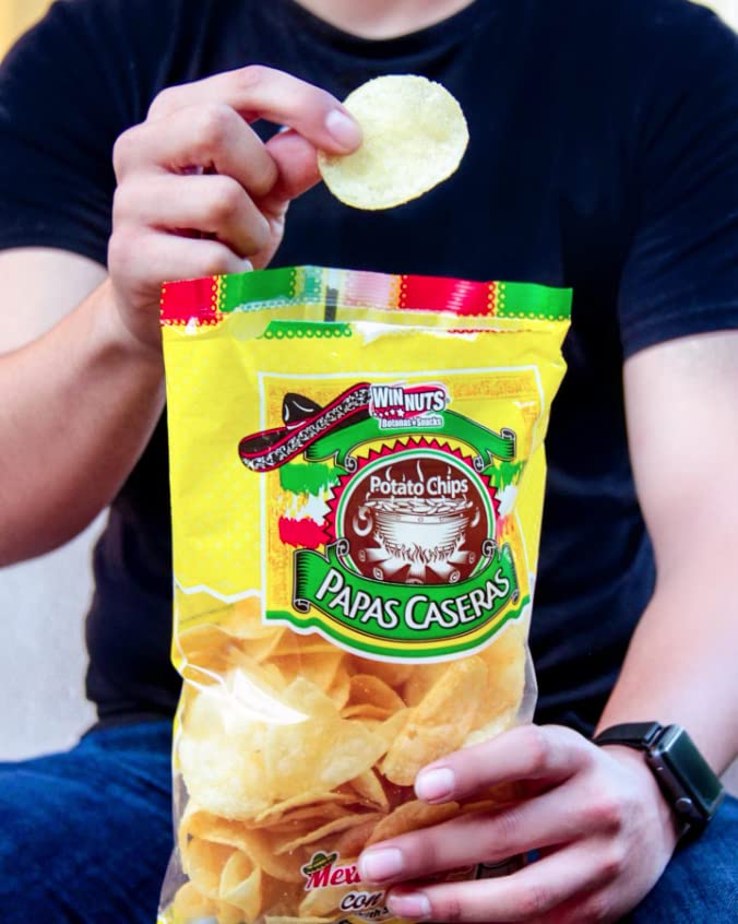 Winnuts Botanas Salty Homemade Potato Chips Snacks - 5.6 oz Bags (3 Pack) - Perfect for Parties, Movie Nights & On-the-Go Snacking