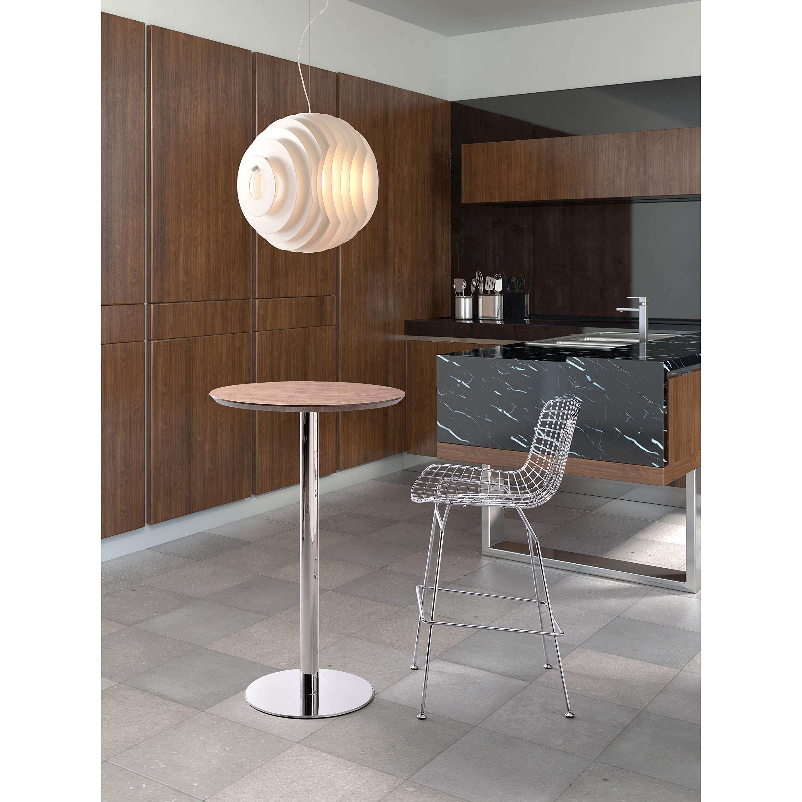 Zuo Bergen Bar Table - Solid Walnut Wood Counter Height Dining Table for Kitchen, Bar, or Breakfast Nook - Perfect for Small Spaces and Entertaining