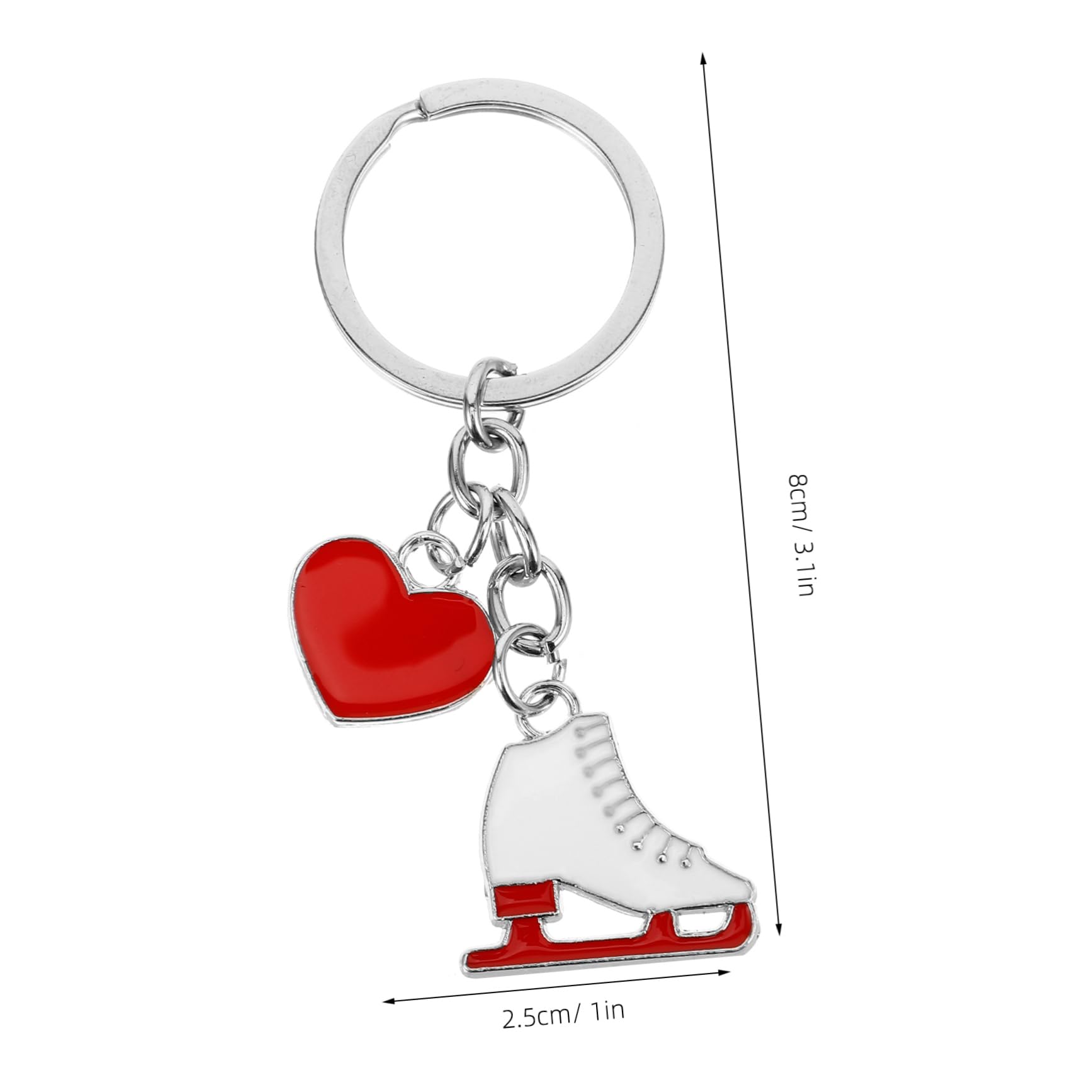 BCOATH Ice Skating Skates Keychain - Stainless Steel Key Holder for Women & Men - Fashionable Winter Sports Accessory - Perfect for Ski Jackets, Backpacks, and Gift Giving