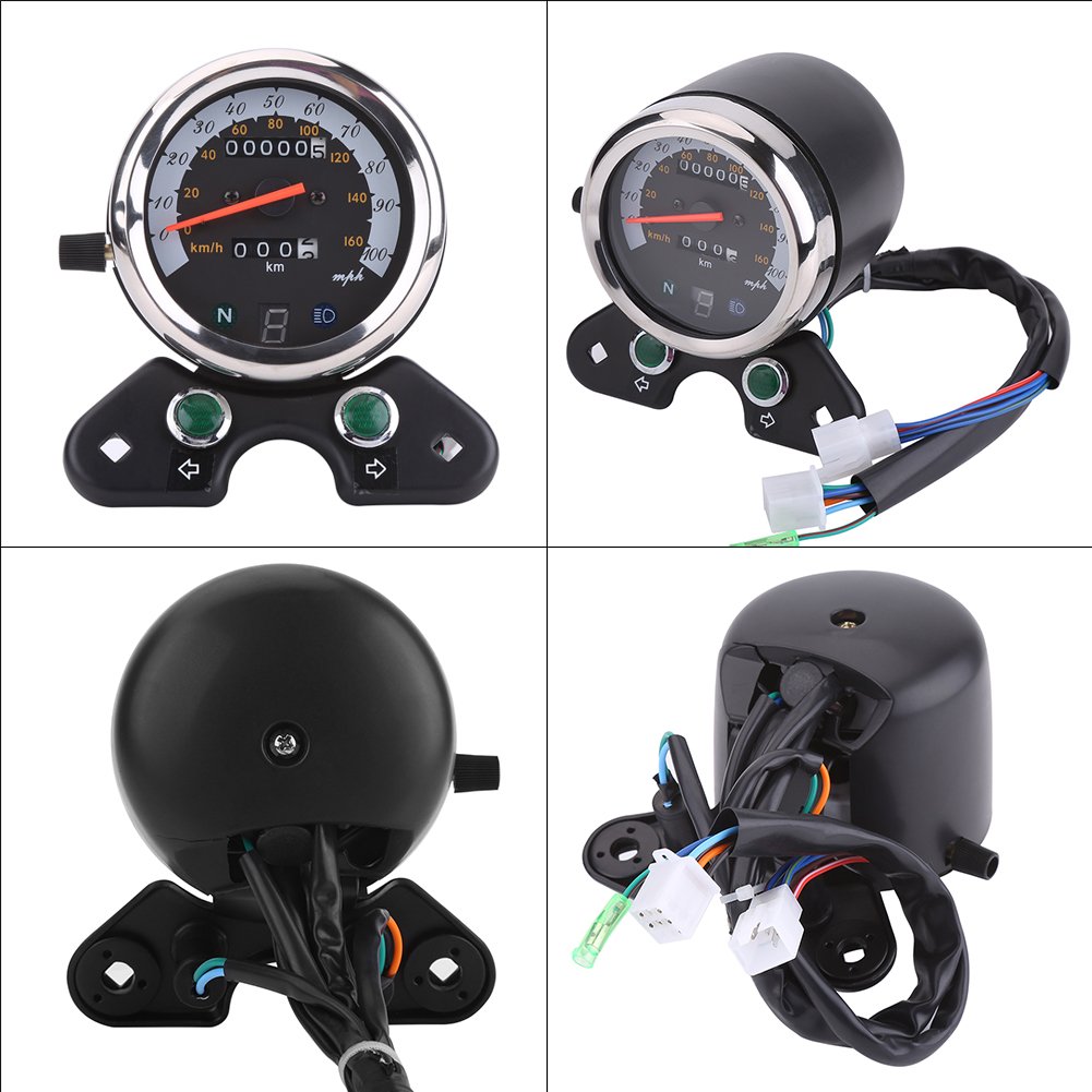 Universal 95mm Motorcycle Speedometer - Digital Gear Display for Cruisers & Bikes