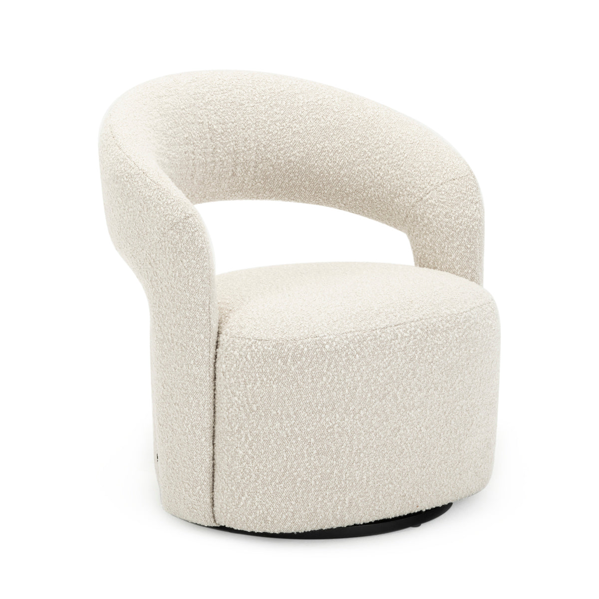 Modern Boucle Swivel Armchair - 360° Rotating Accent Chair with Soft Velvet Fabric, Mid-Century Style Living Room Furniture for Home Office, Lounge, Bedroom & Reading Nook