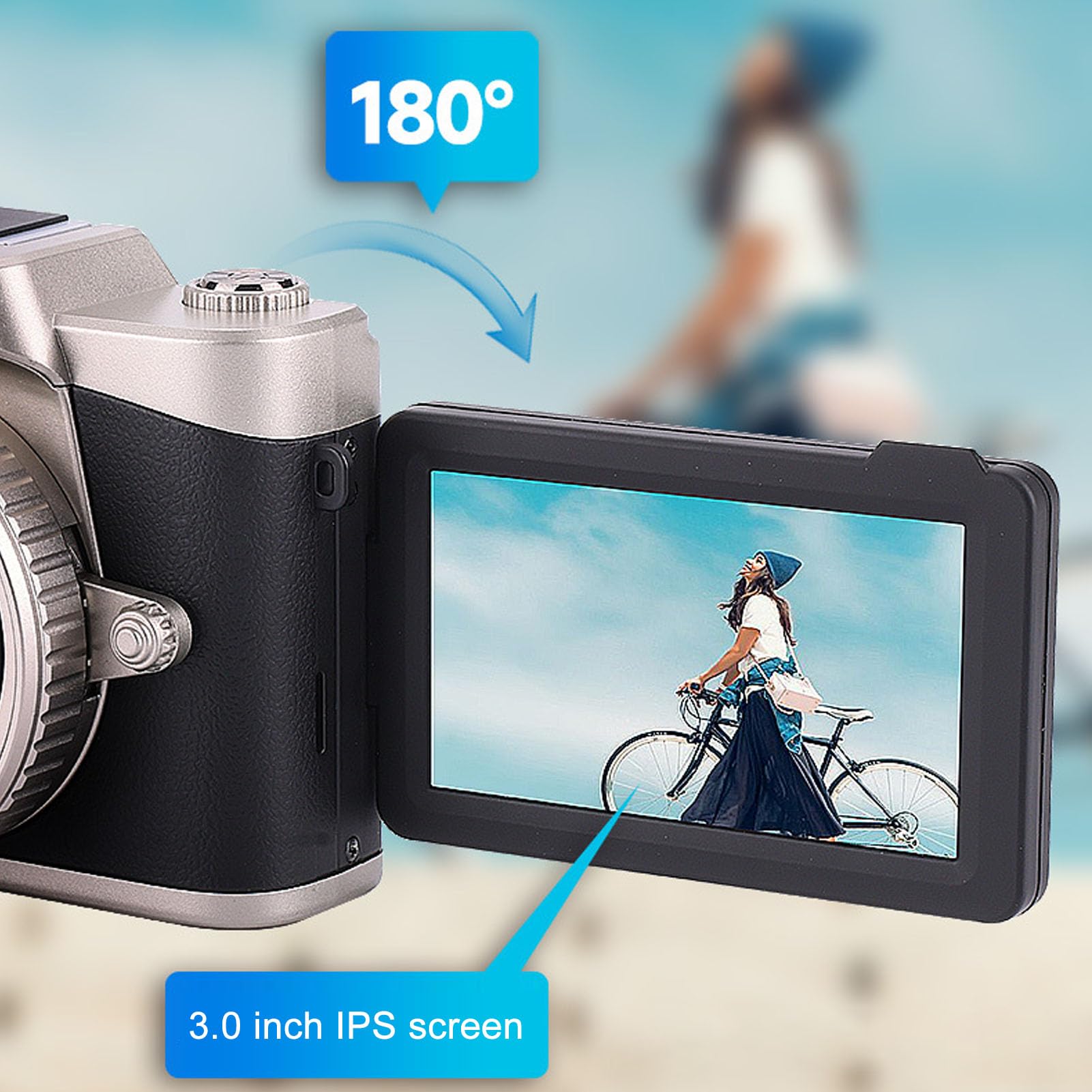 4K Digital Camera for Photography & Vlogging - 68MP HD Camera with 3.0