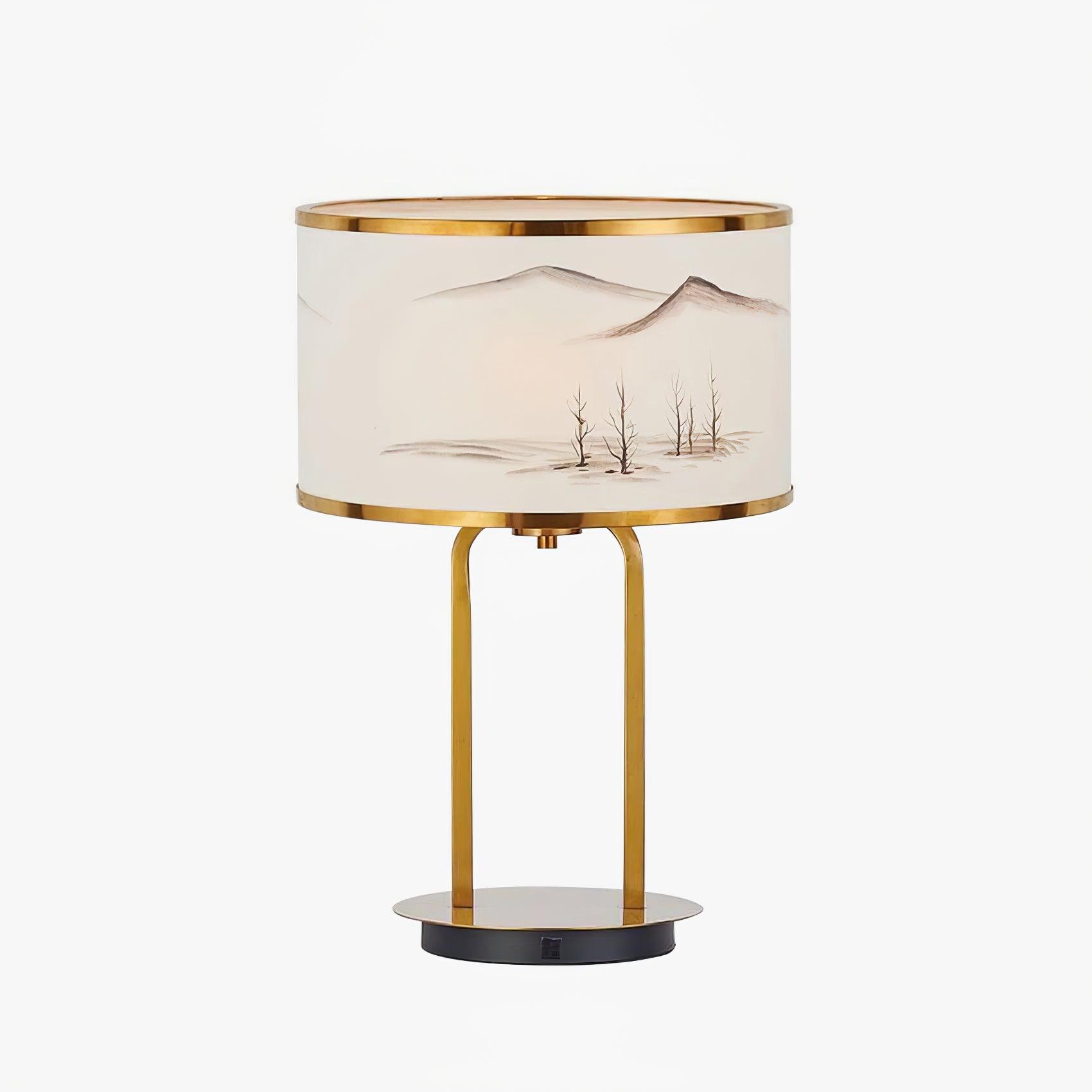 Modern Landscape Painting Table Lamp - Elegant Home & Office Decor for Living Room, Bedroom, or Study - Perfect Reading Light & Ambient Lighting