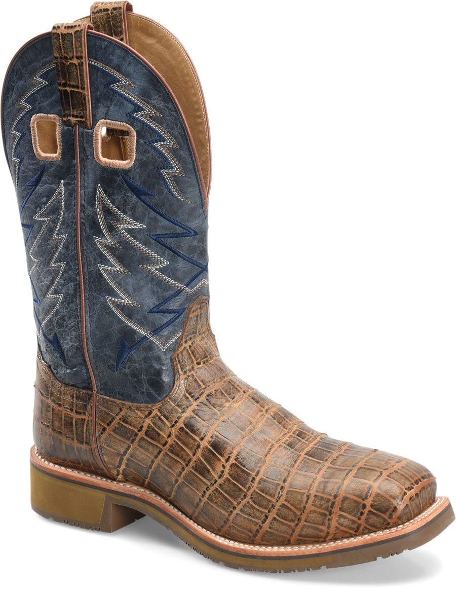 **Men's 11 Inch Steel Toe Square Toe Roper Work Boots - Double-H Boots - Durable & Comfortable for Construction, Ranch & Outdoor Work**