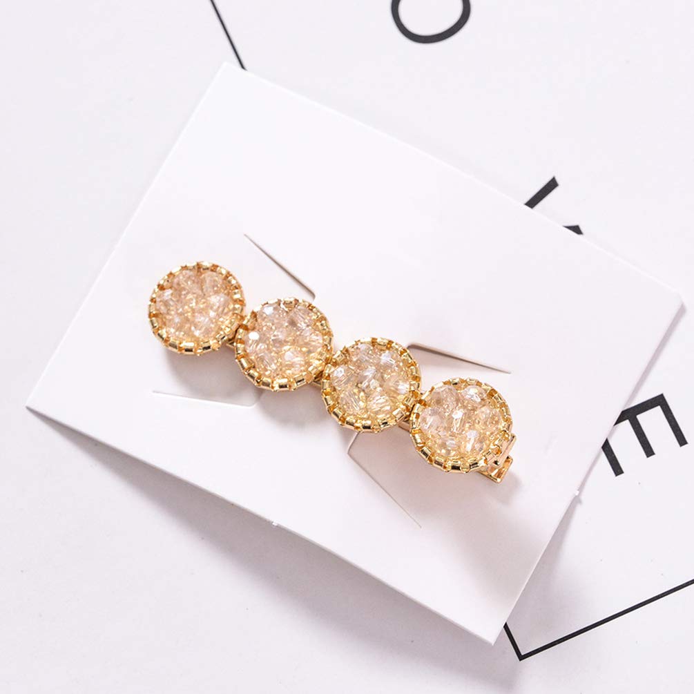 Minkissy 5Pcs Crystal Hair Clips - Glitter Sparkly Round Bobby Pins for Women, Elegant Hair Accessories for Wedding, Party & Everyday Use