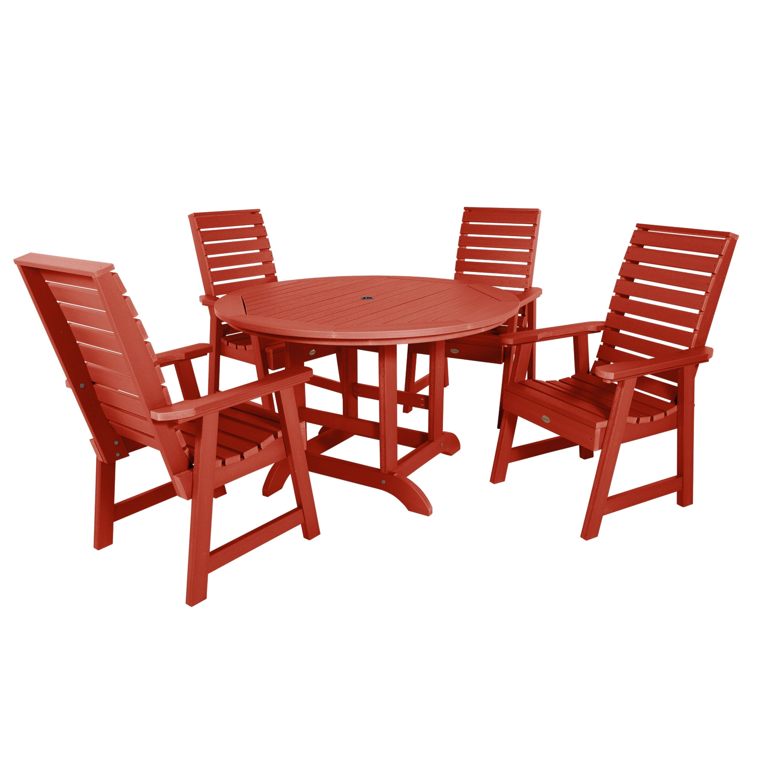 Weatherly 5-Piece 48-Inch Round Outdoor Dining Set with Comfortable Dining Height - Perfect for Patio, Garden, and Backyard Entertaining