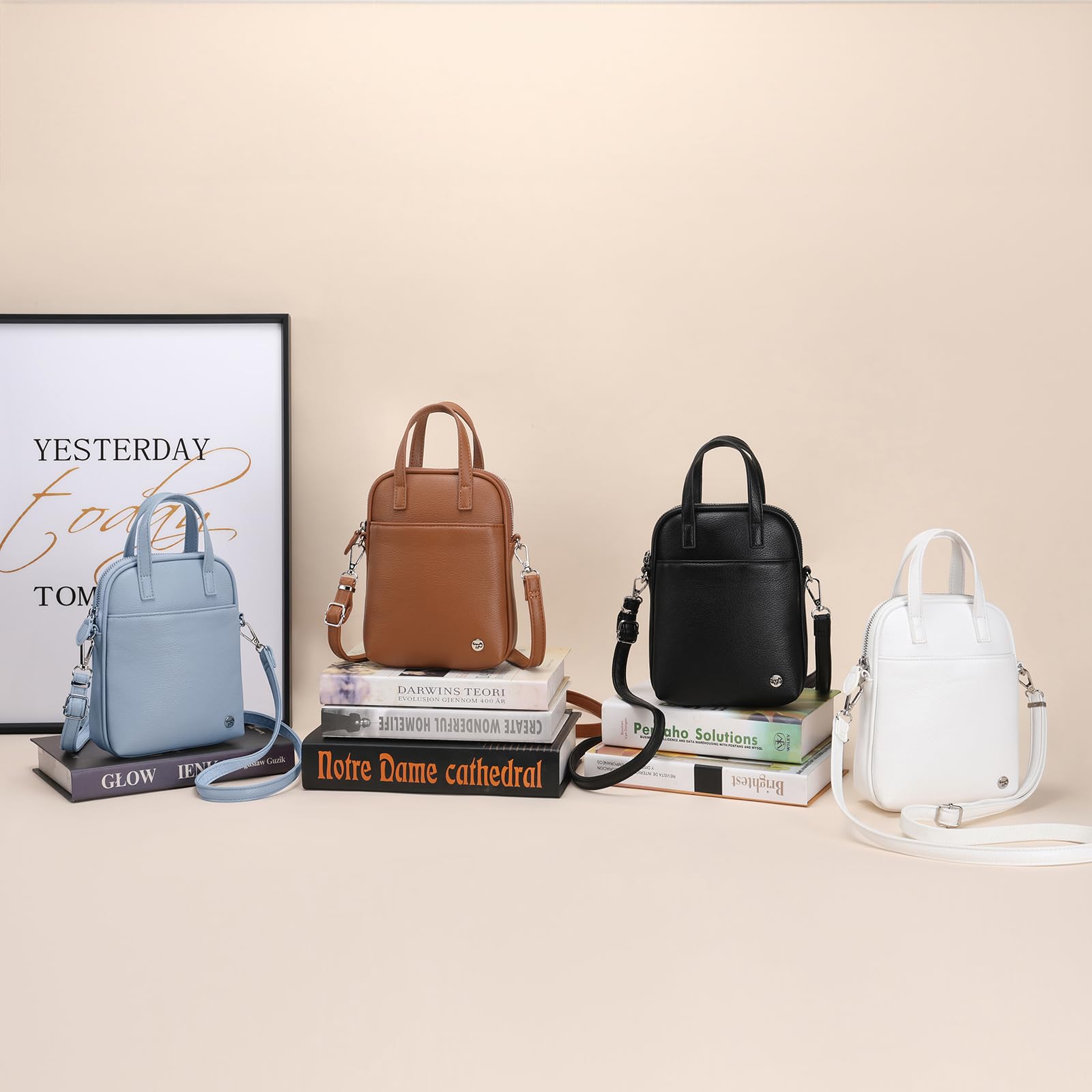 INICAT Small Crossbody Bag for Women - Stylish Top Handle Shoulder Purse with Phone Pocket - Perfect for Daily Use, Travel, Shopping & Outings