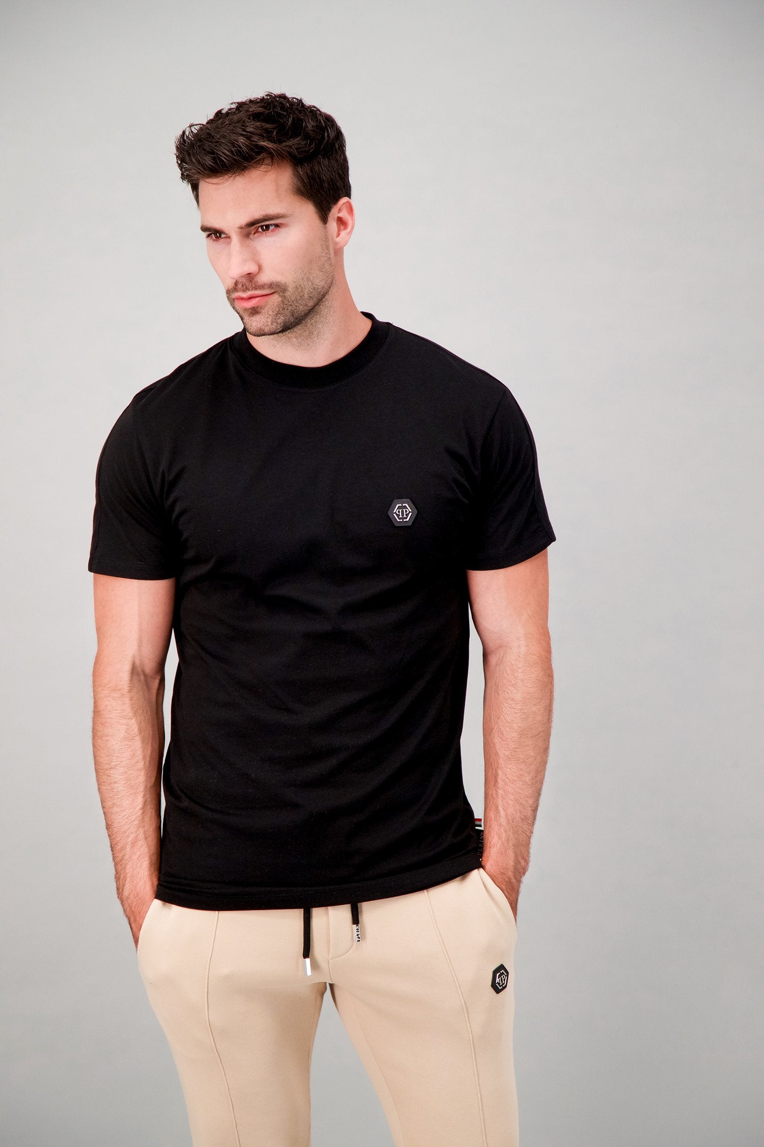 Philipp Plein Black Round Neck Short Sleeve PP 1978 T-Shirt for Men - Casual Streetwear & Everyday Comfort