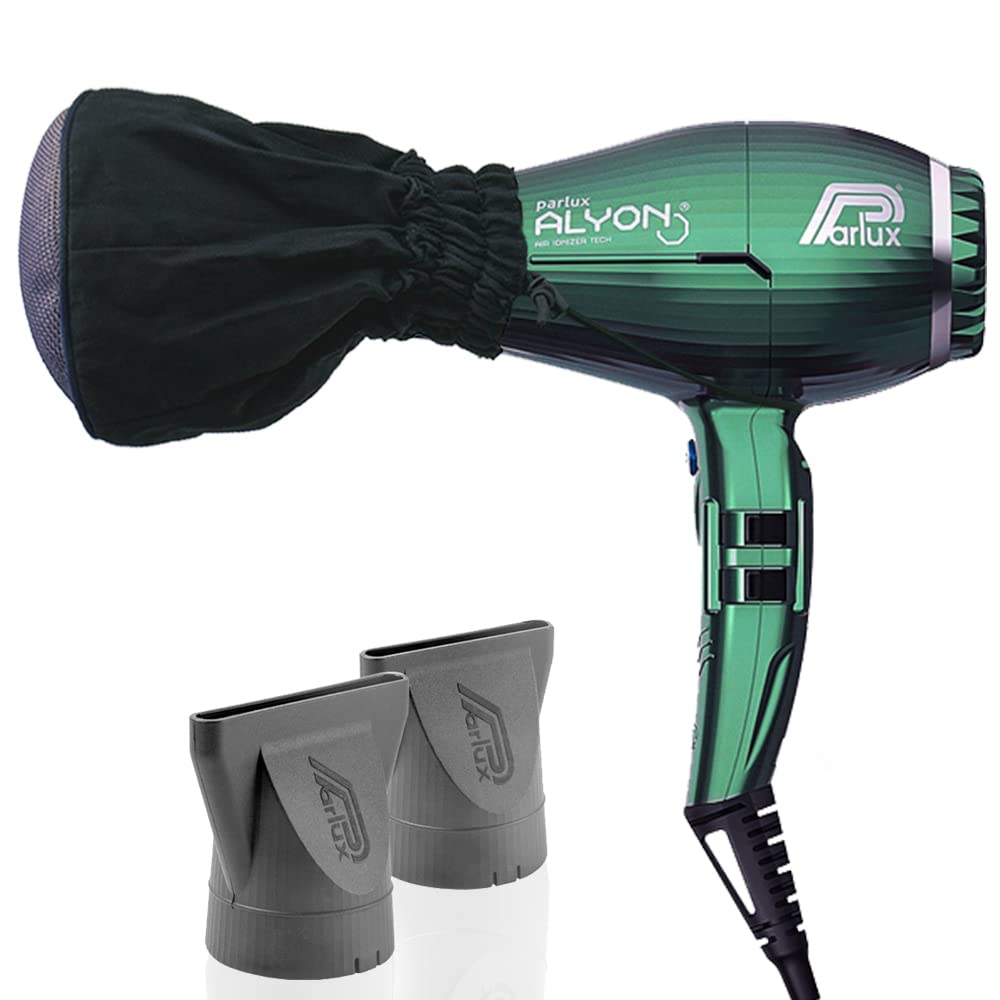 Parlux Alyon Jade Professional Hair Dryer with Metal Mesh Diffuser - Ionic Blow Dryer for Salon Quality Styling at Home, Perfect for Curly Hair & Frizz Control